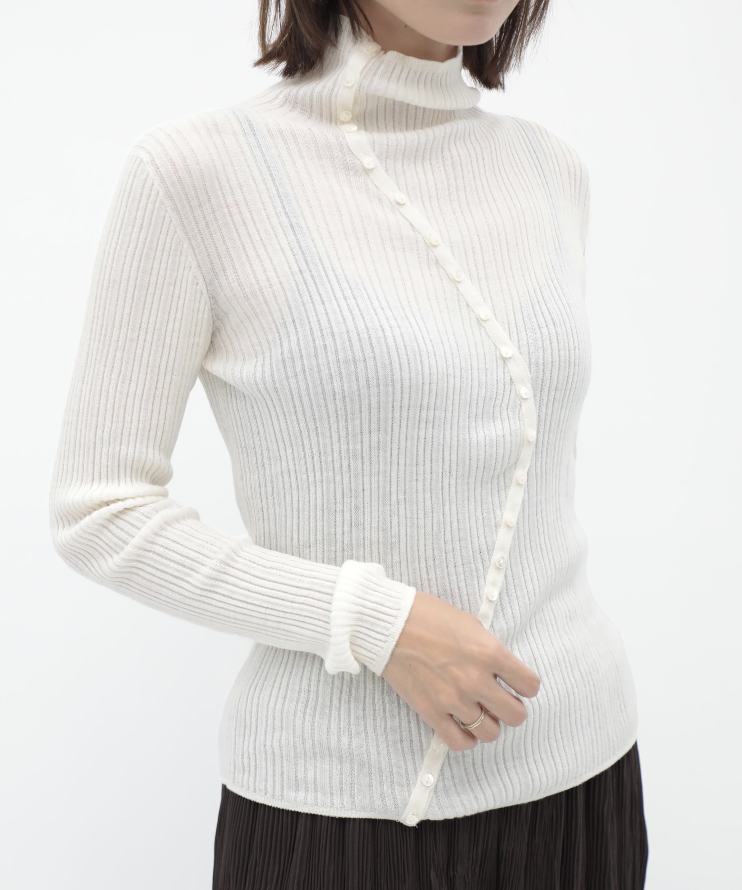 Cashmere Silk Arch Rib Knit RITAN