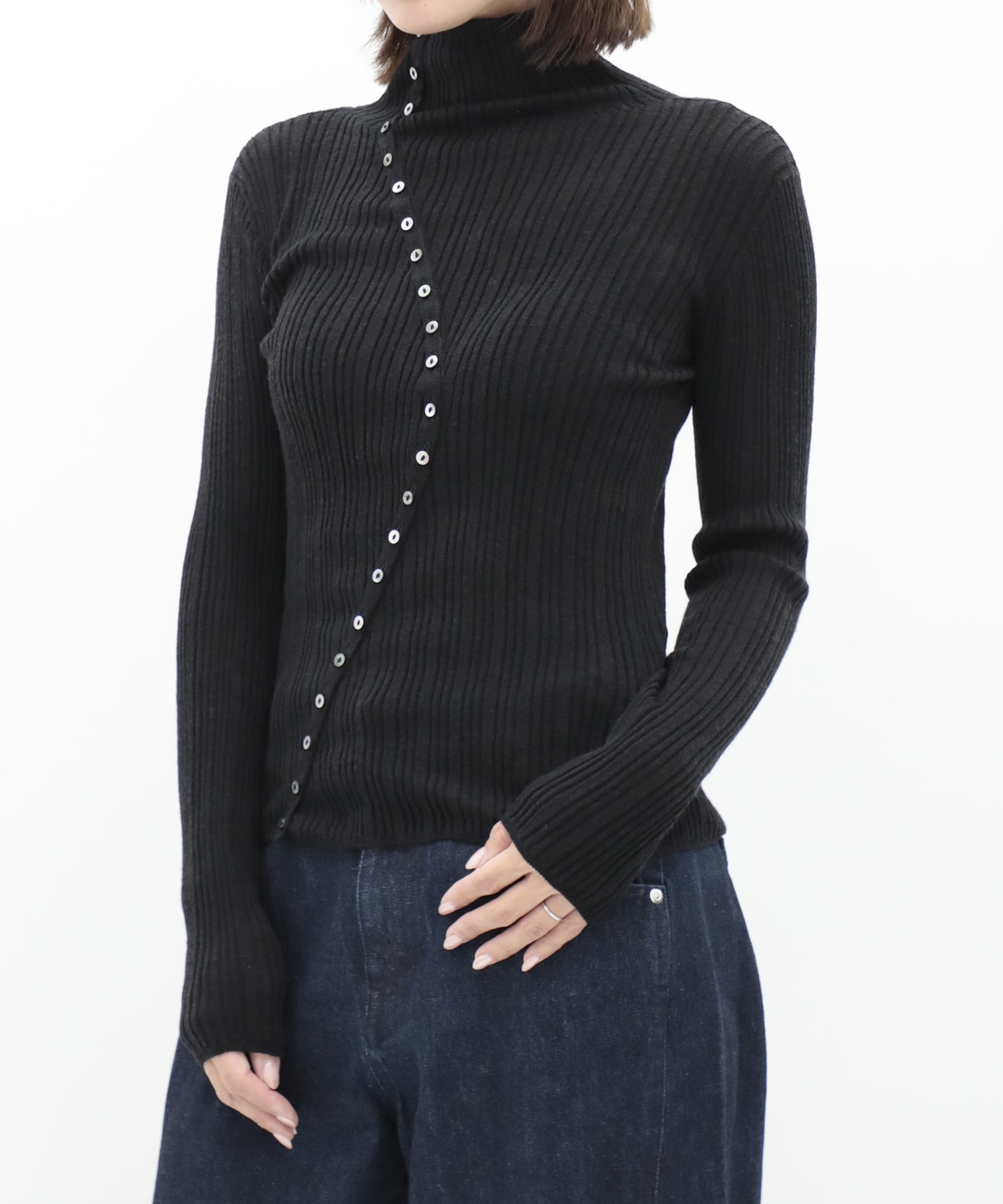 Cashmere Silk Arch Rib Knit RITAN