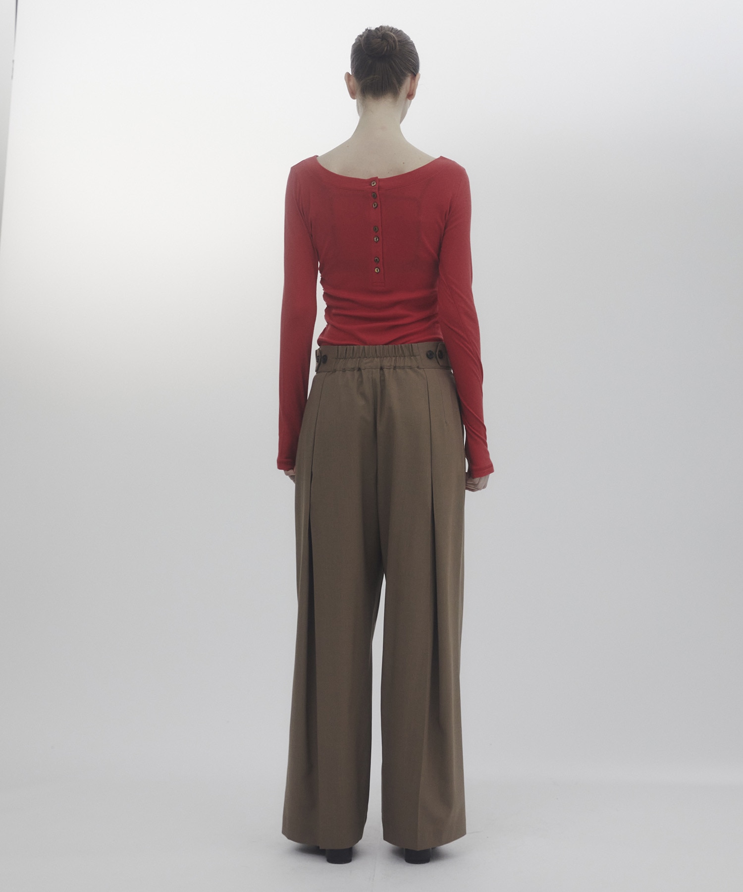 Belt Arranged Tuck Wide Pants CITY TOKYO