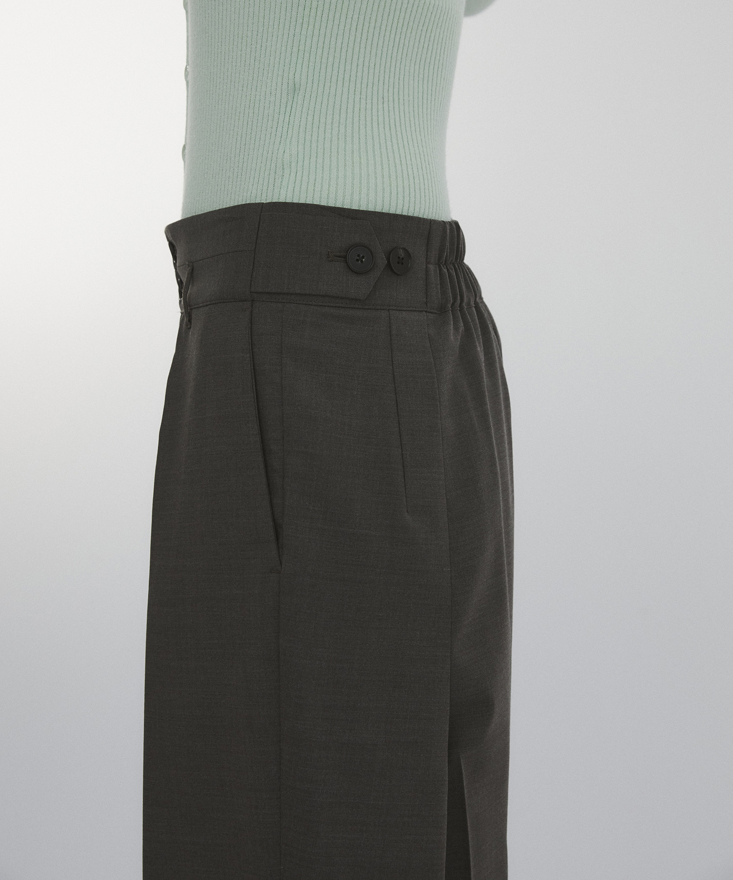 Belt Arranged Tuck Wide Pants CITY TOKYO