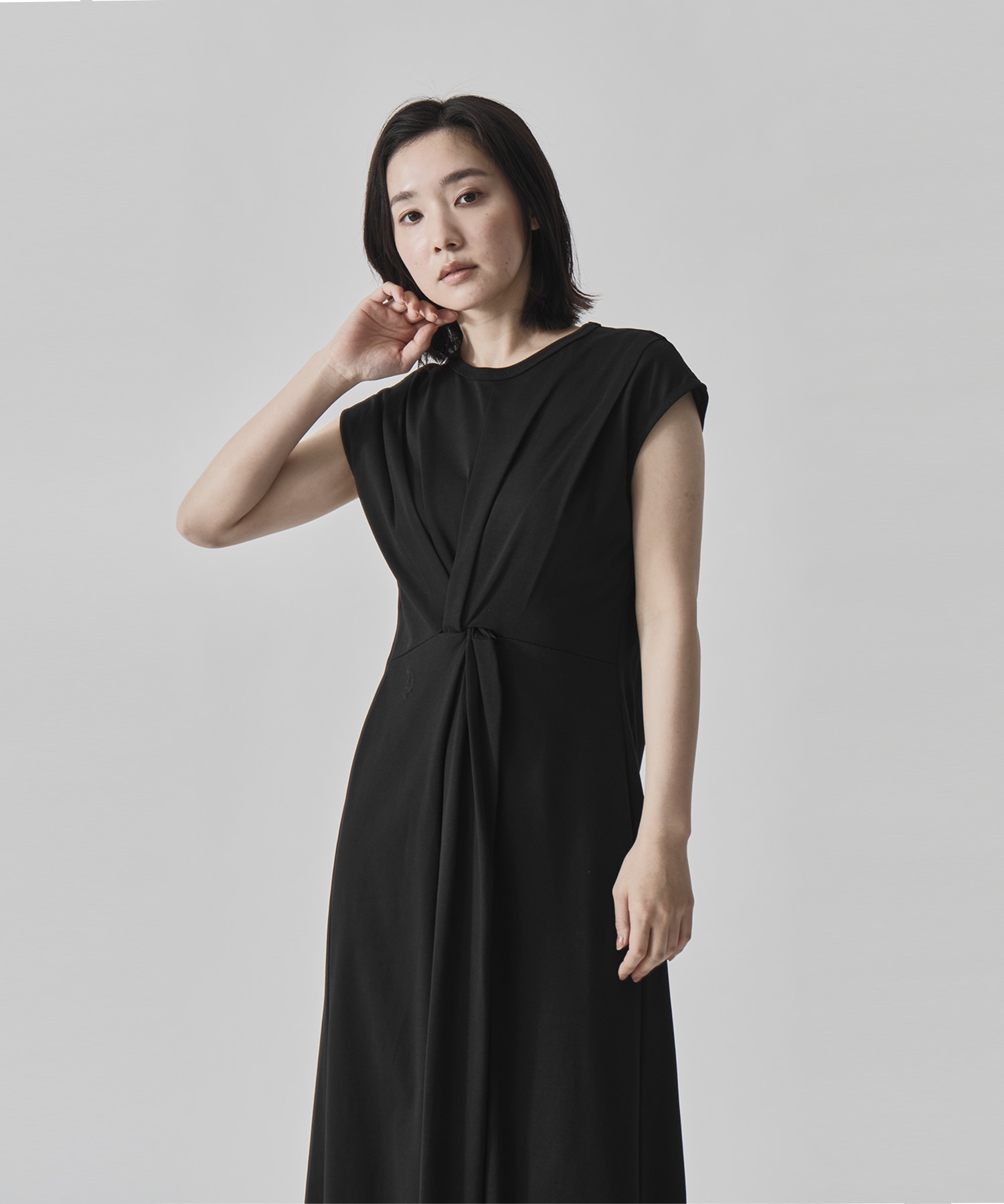 Shoulder Tuck Twist Dress CITY TOKYO