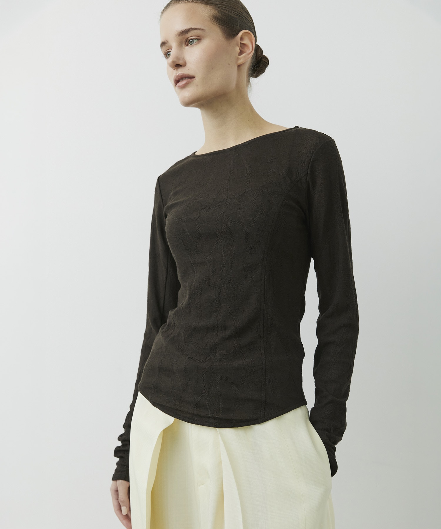 Jacquard Knit Long Tee CITY TOKYO