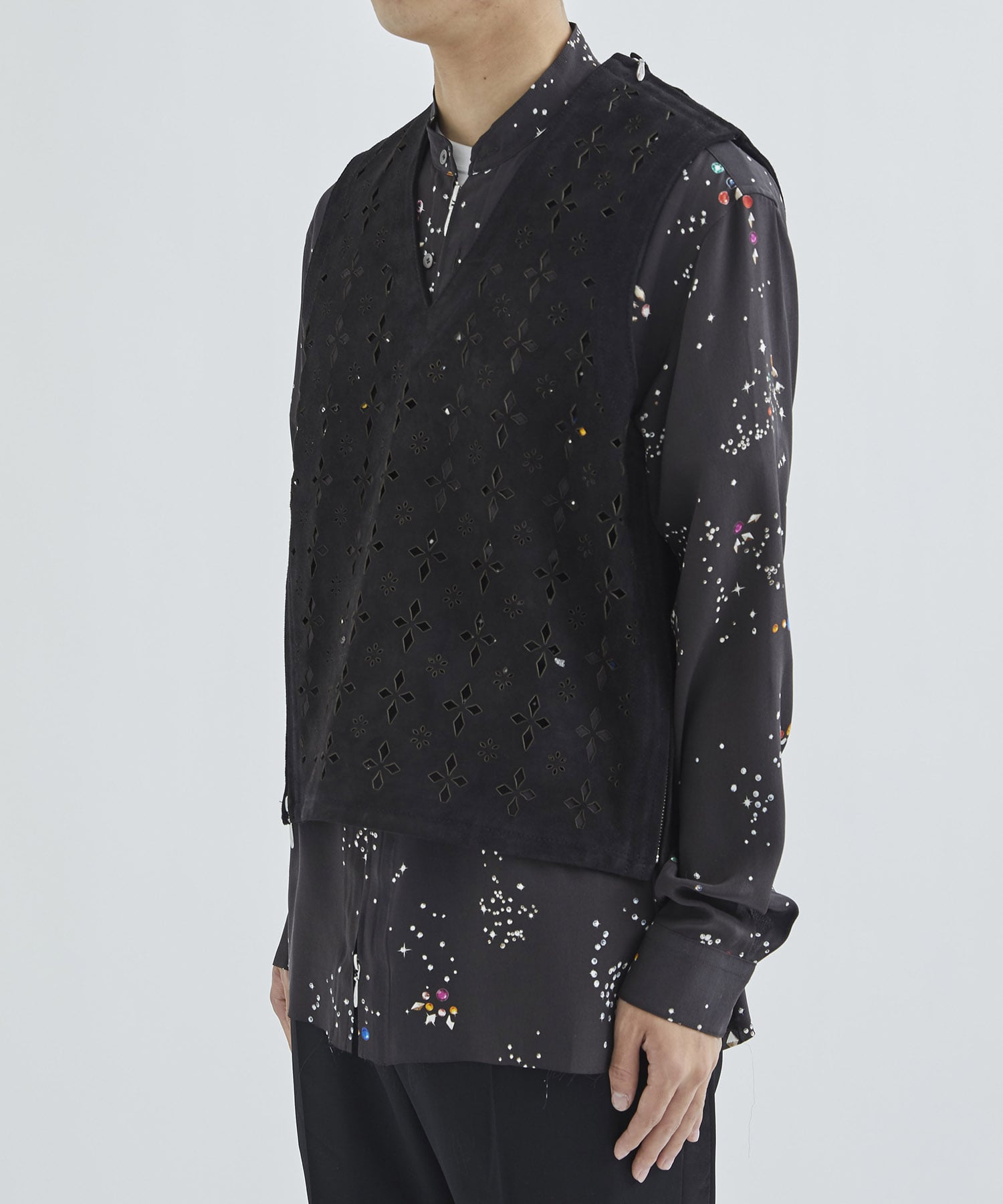 DIAMOND-CUT LEATHER VEST(46 BLACK): M A S U: MEN|THE TOKYO ONLINE
