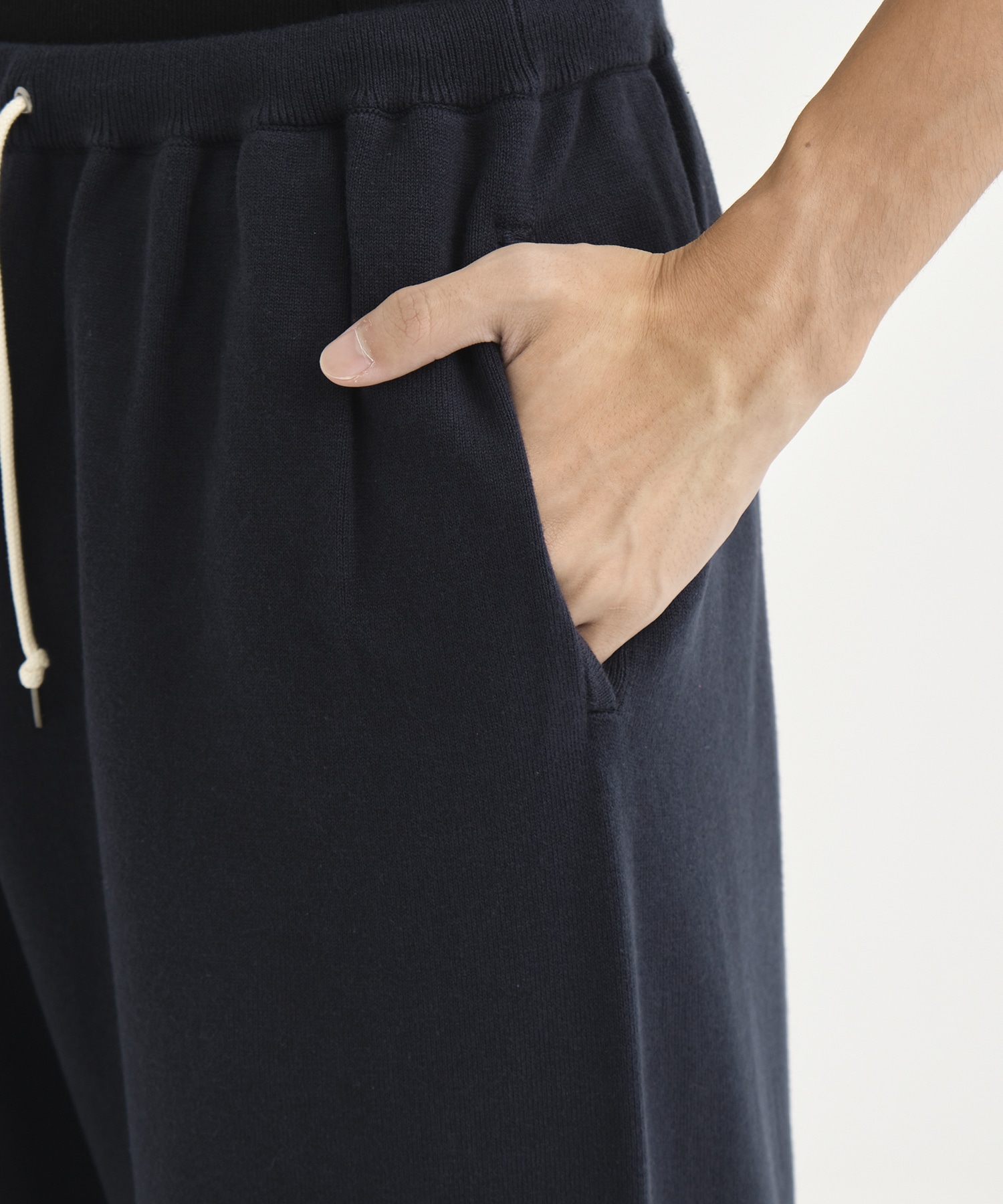 Cotton cashmere stretch Straight pants ｜ walenode