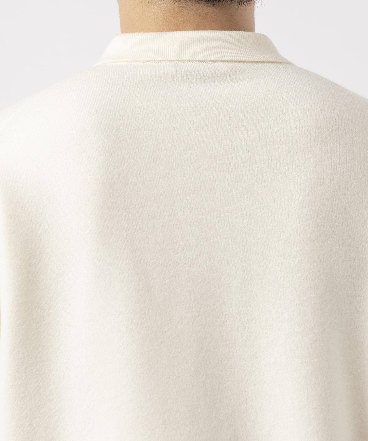 FINE WOOL MELTON HALF ZIPPED POLO SWEATER ATON