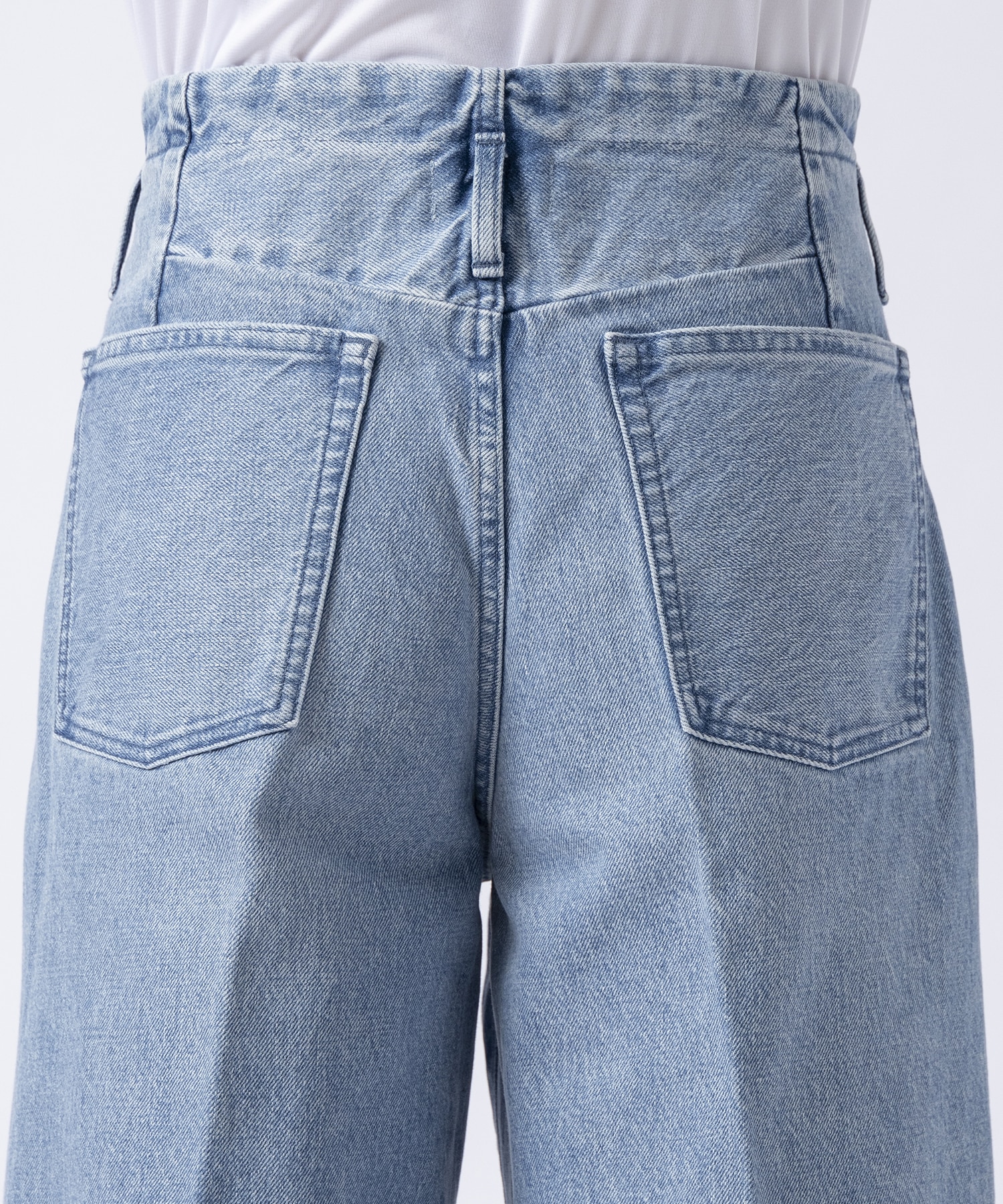 WIDE JEAN TROUSERS ASH BLEACH TANAKA