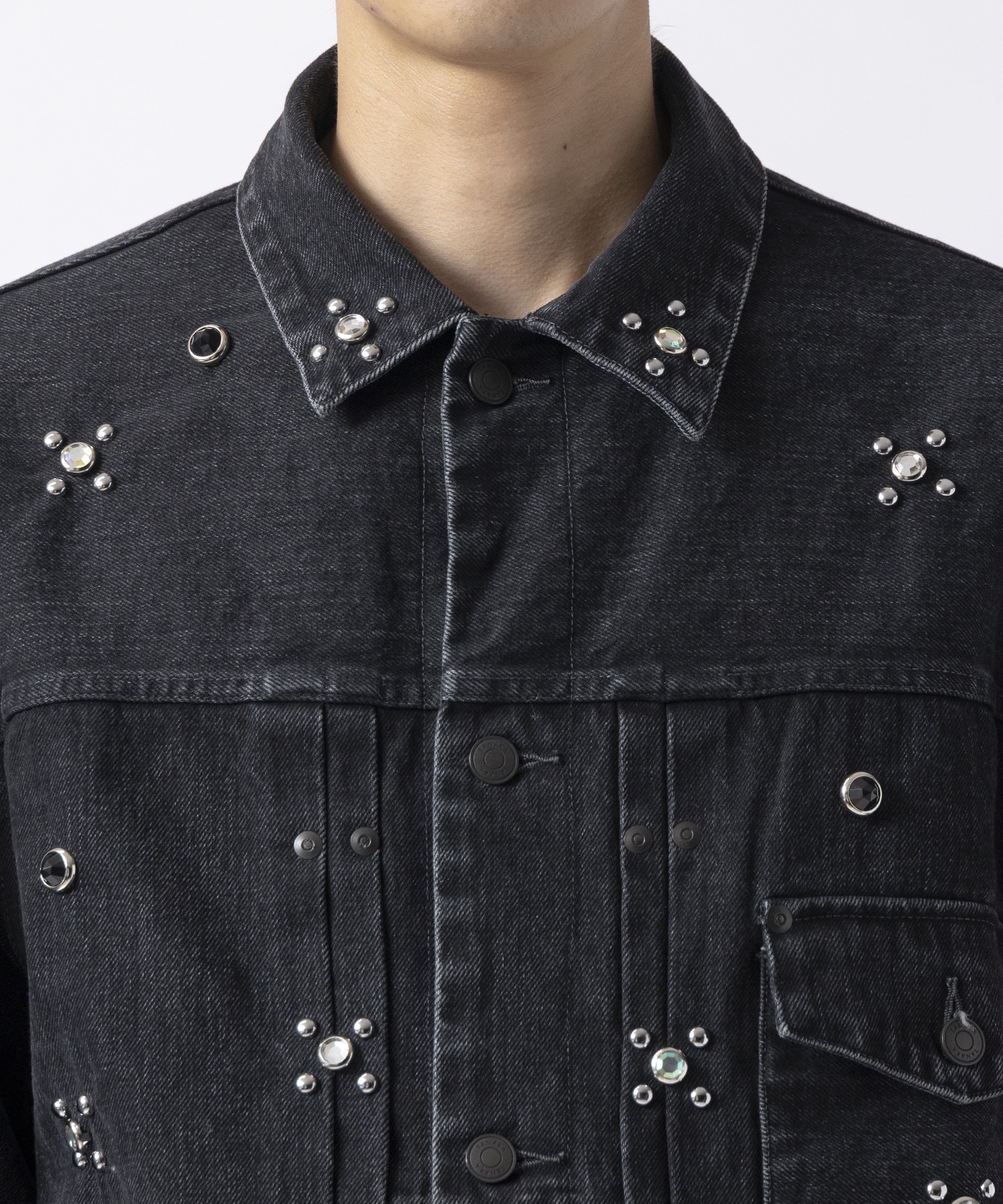 THE JEAN JACKET BLACK & SILVER STARS TANAKA