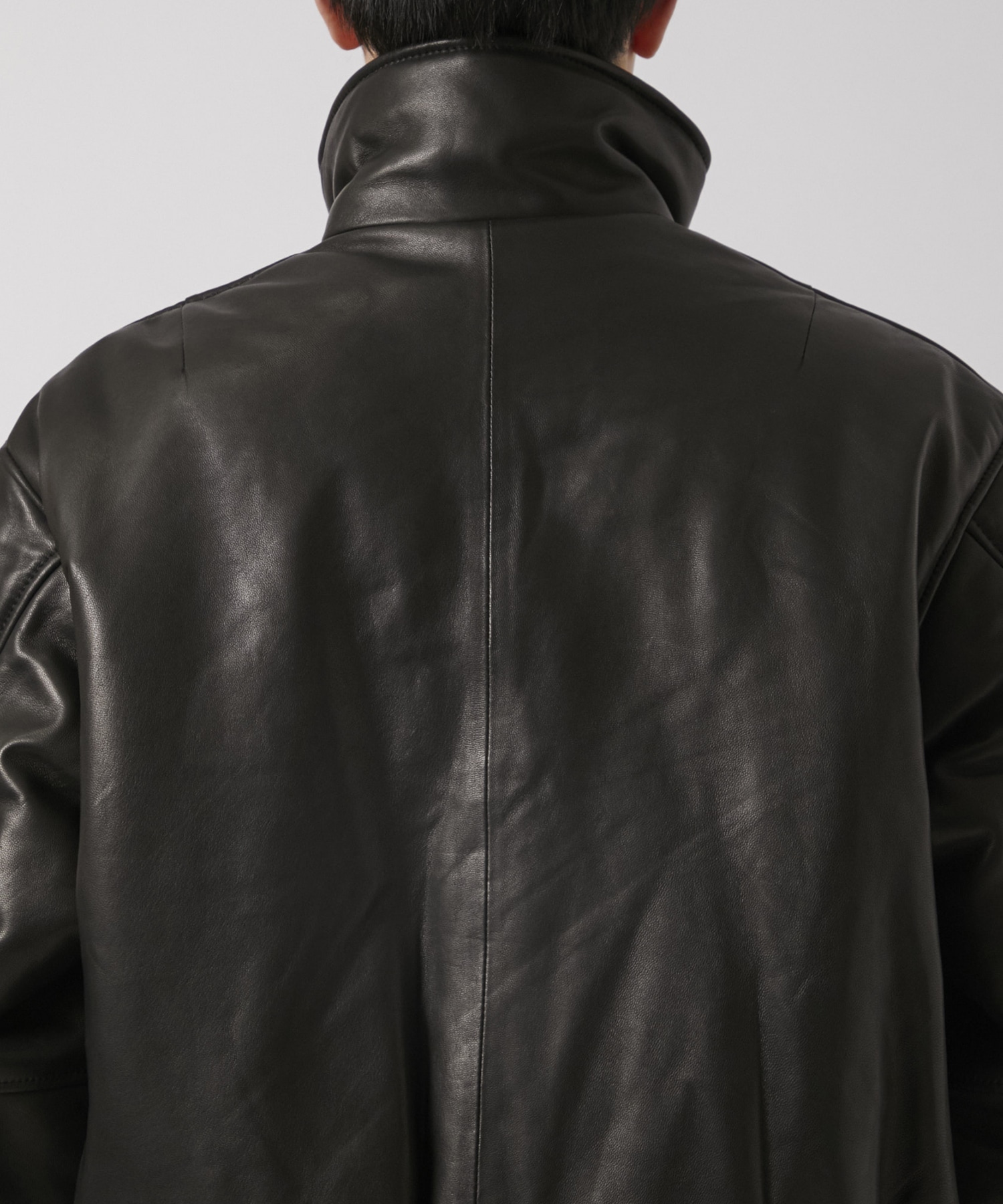 LEATHER PUFFER BLOUSON YOKE