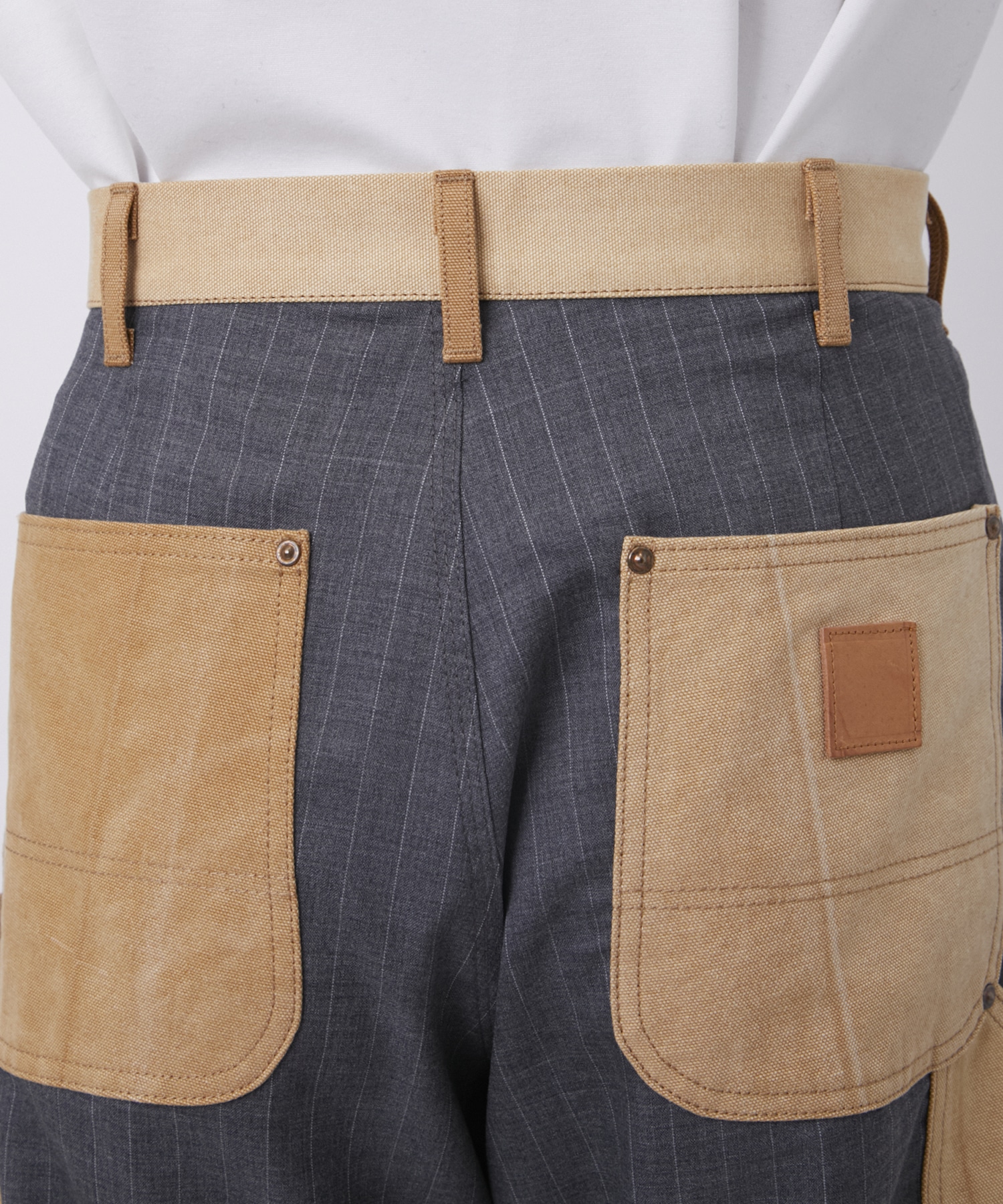 Vintage-effect work pants KHOKI