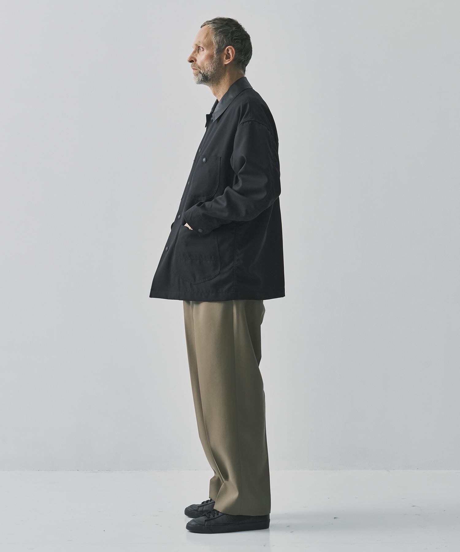 【コムデギャルソンオム】ウールポプリン×牛革 Coverall COMME des GARCONS HOMME