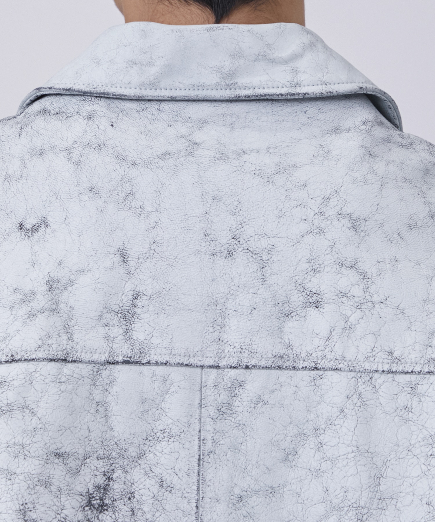 CRACKED GOAT LEATHER CAR COAT YOKE