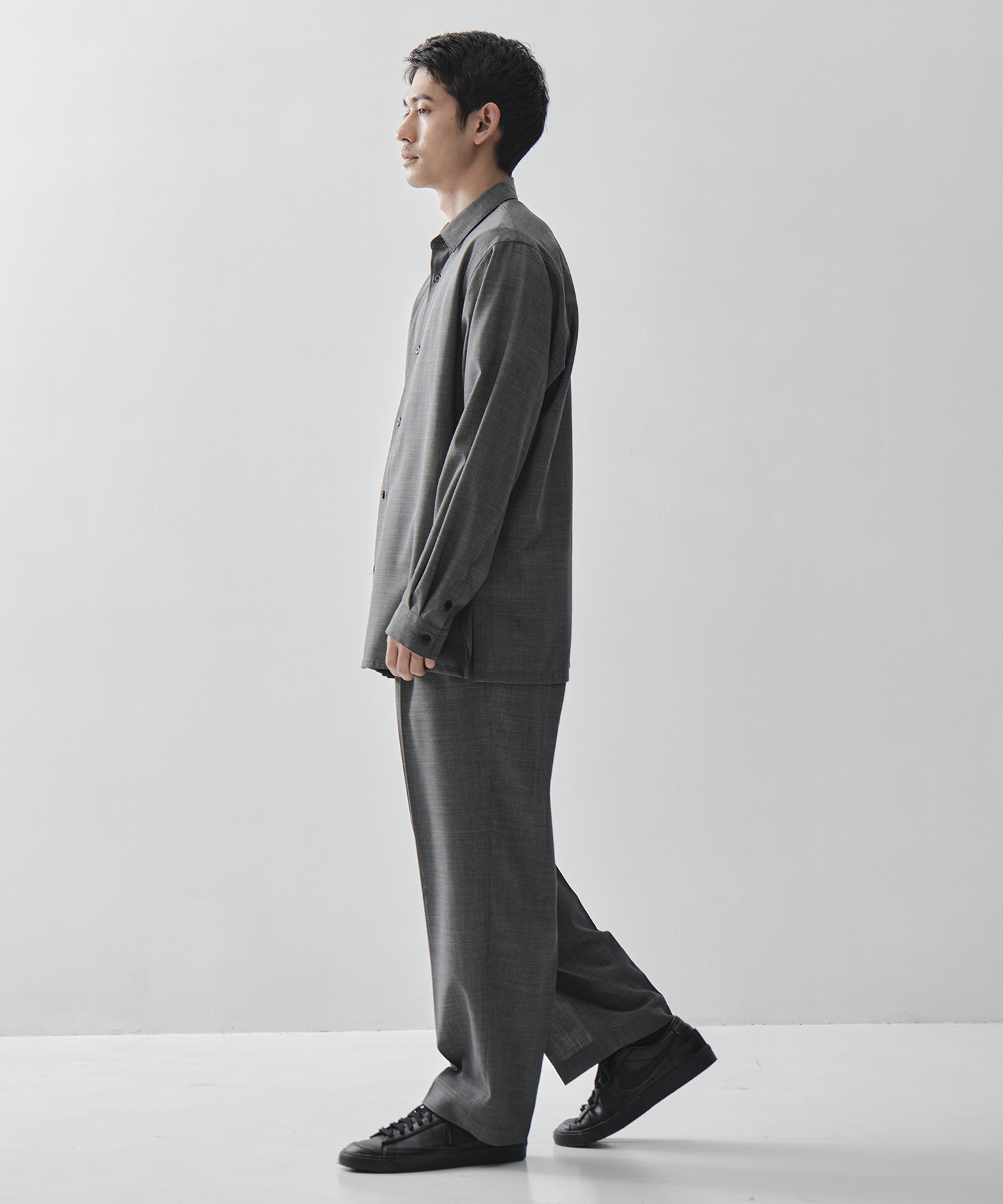 TWIST WOOL GAUZE LOOSE FIT SHIRT ATON