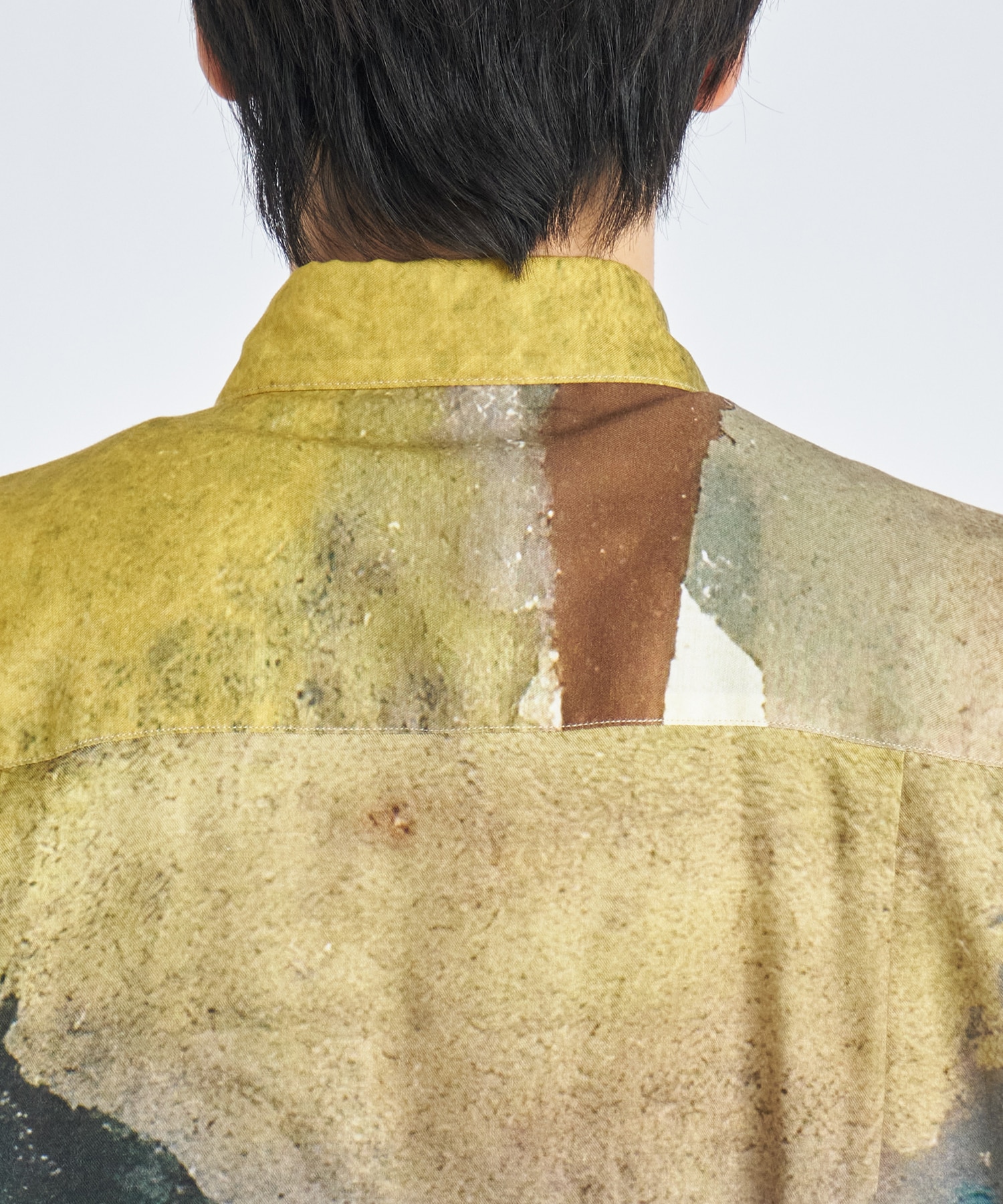 LANDSCAPE PRINTED REGULAR COLLAR SHIRT YOKE