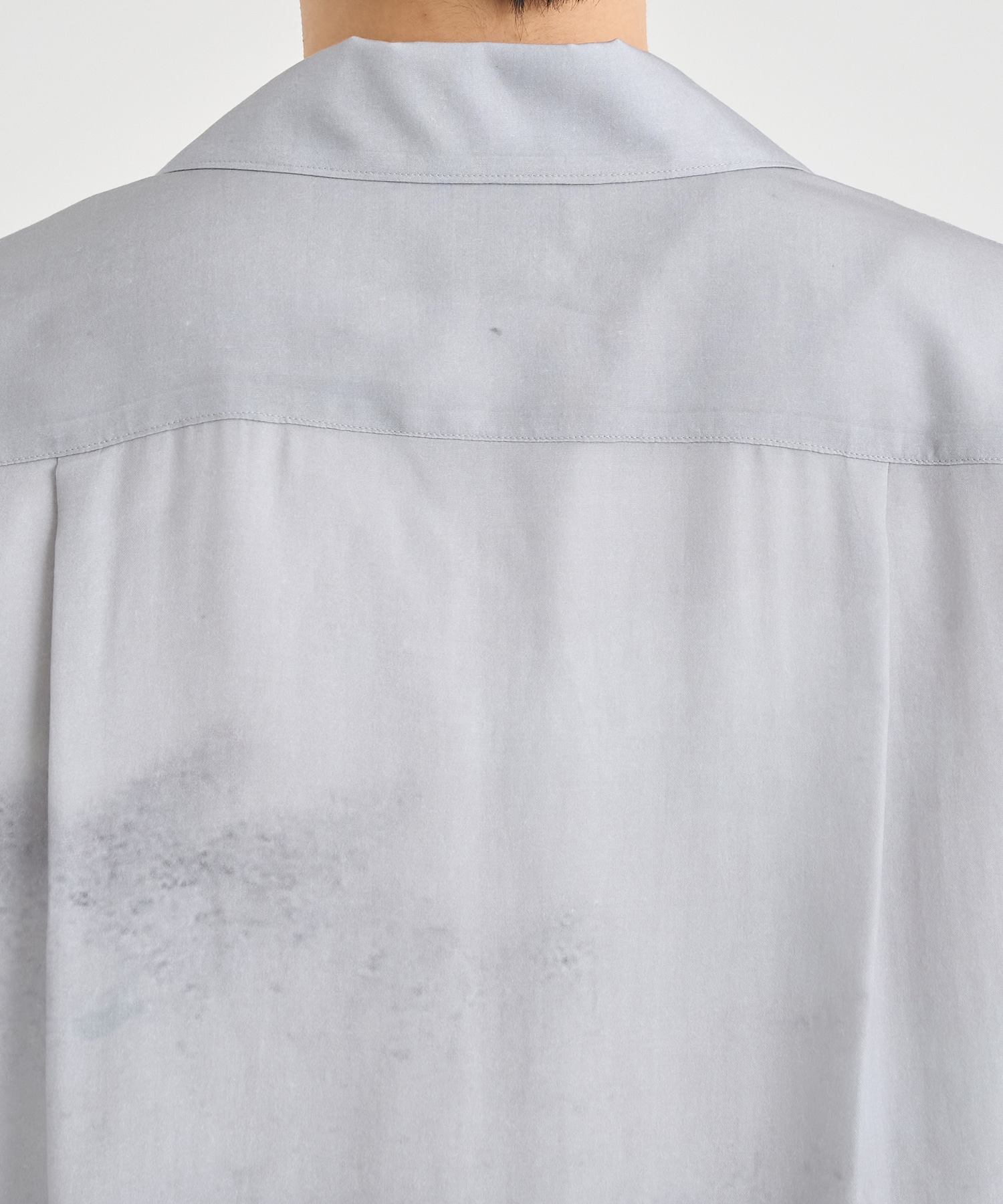 LANDSCAPE PRINTED OPEN COLLAR SHIRT YOKE