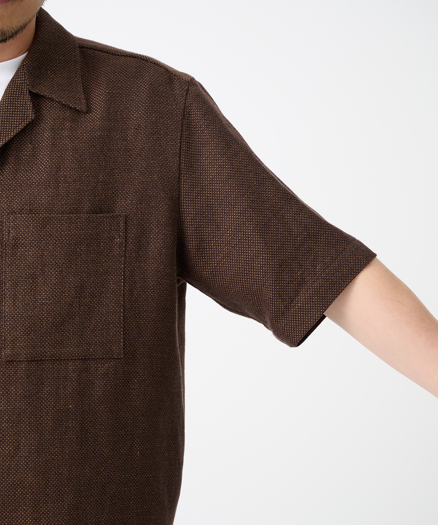 【イレニサ】別注SUMMER TWEED OPEN COLLAR SHIRT IRENISA