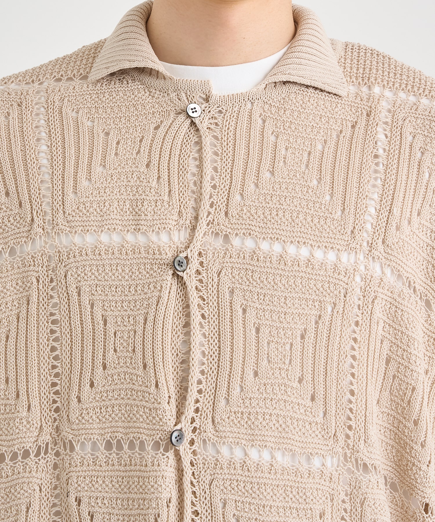 CROCHET KNIT SHIRT YOKE