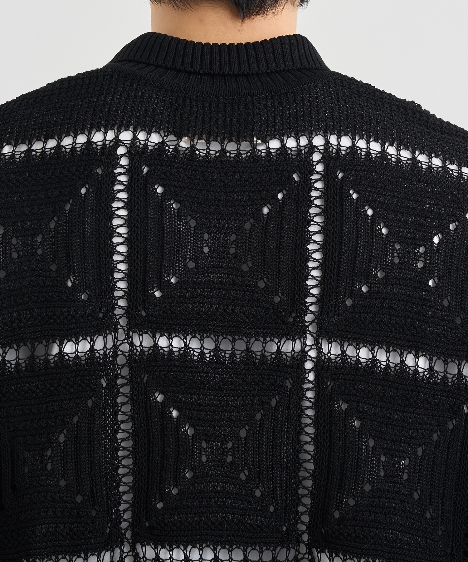 CROCHET KNIT SHIRT YOKE