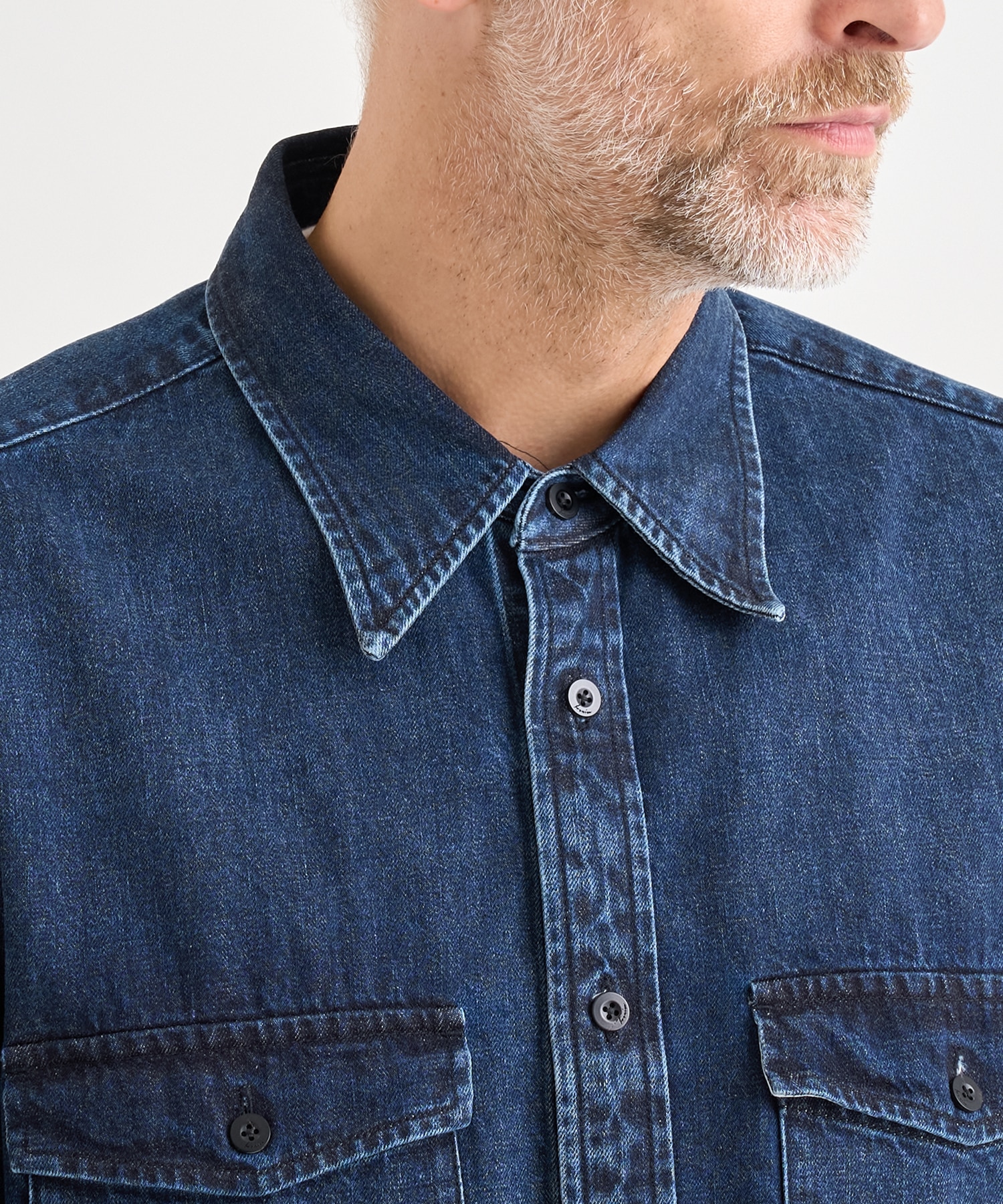 別注DENIM RELAX FIT DOUBLE POCKET SHIRT IRENISA