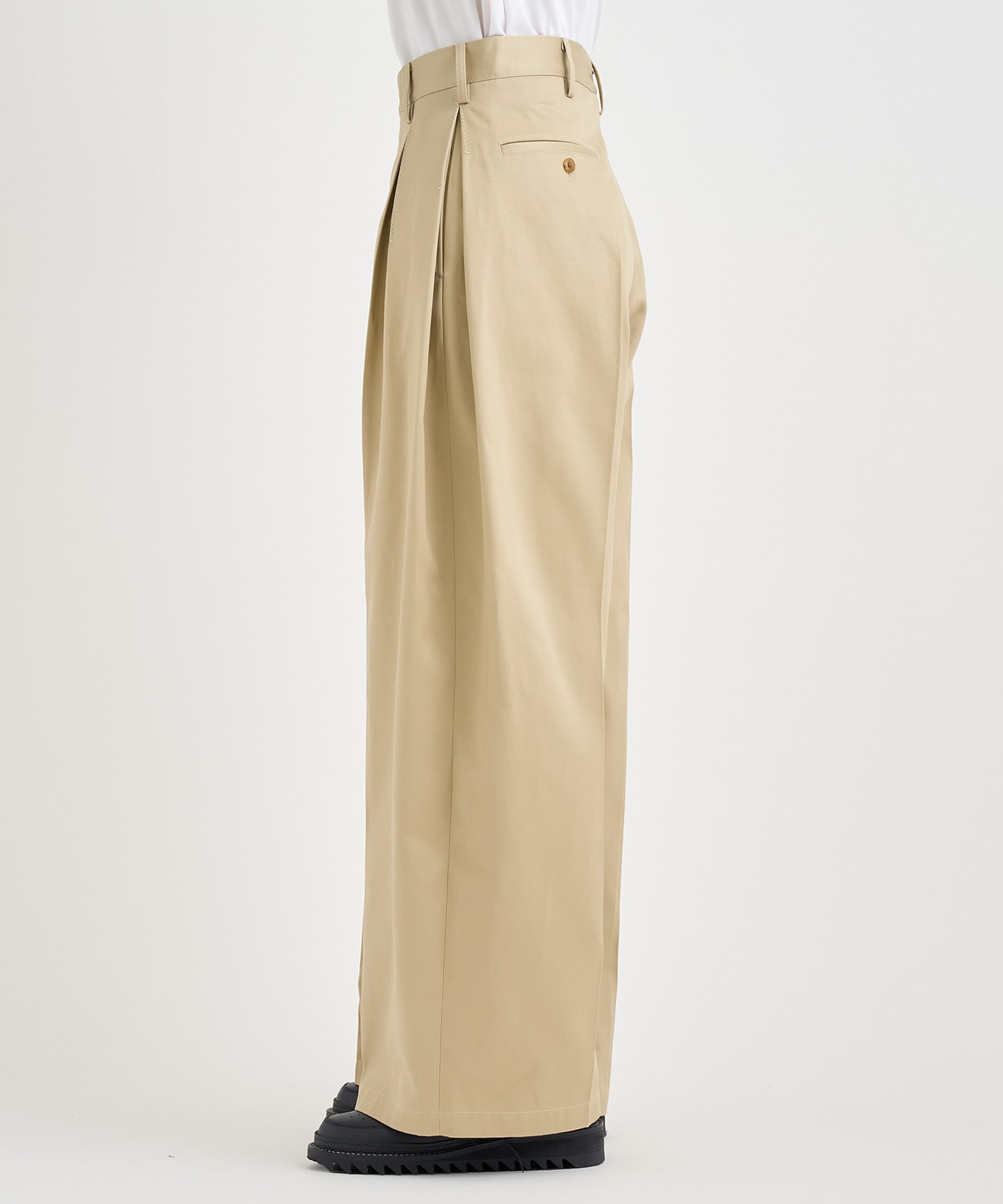 Tuck-detail cotton pants KHOKI