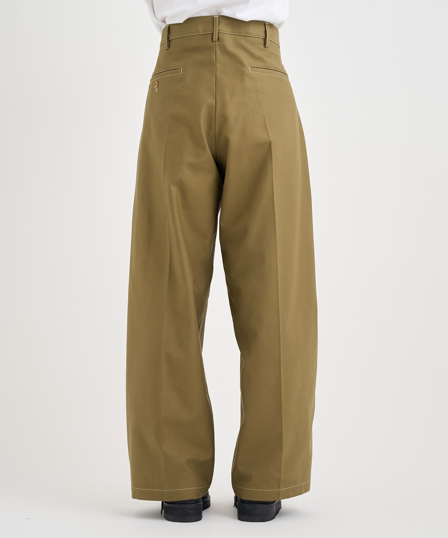 Tuck-detail cotton pants KHOKI