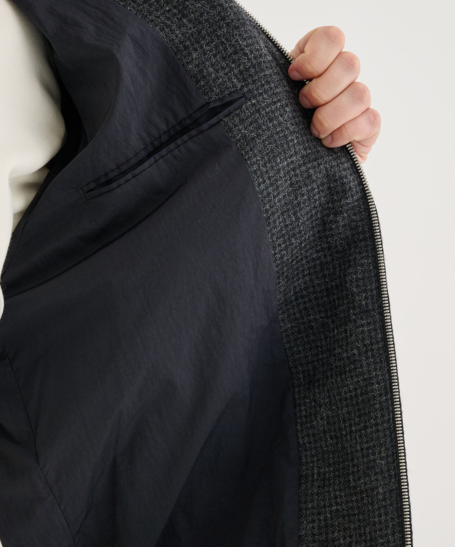 ALPACA HOUND TOOTH HARRINGTON JACKET ATON