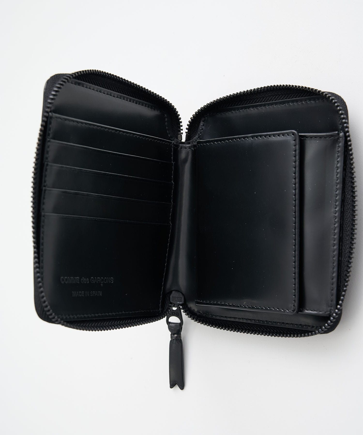 VERY BLACK LEATHER LINE B FPLD ZIP WALLET Wallet Comme des Garcons