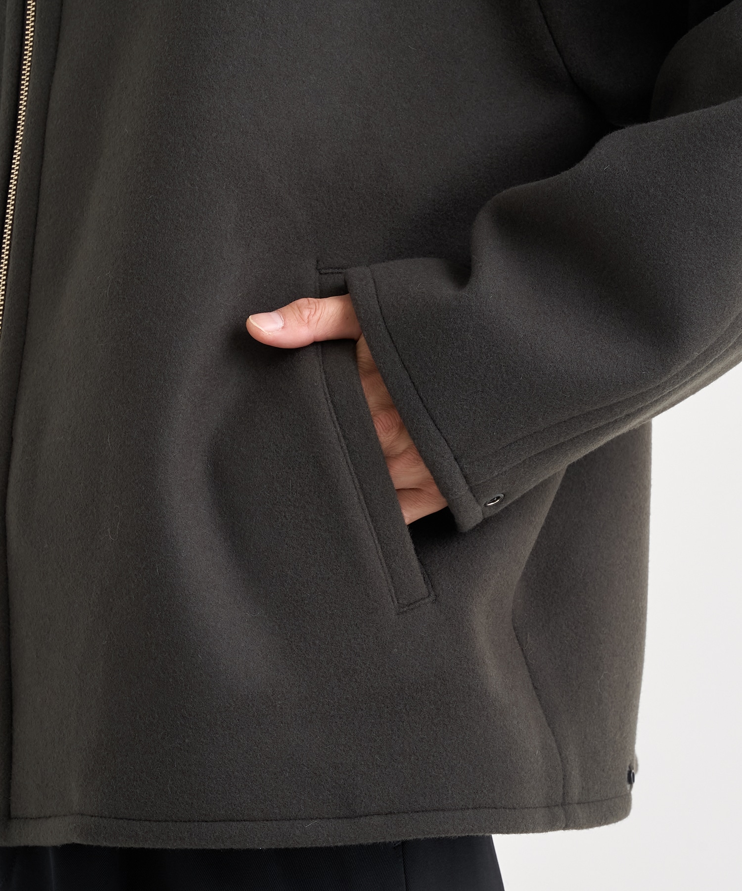 Melton Stand Collar Zip Blouson YOKE