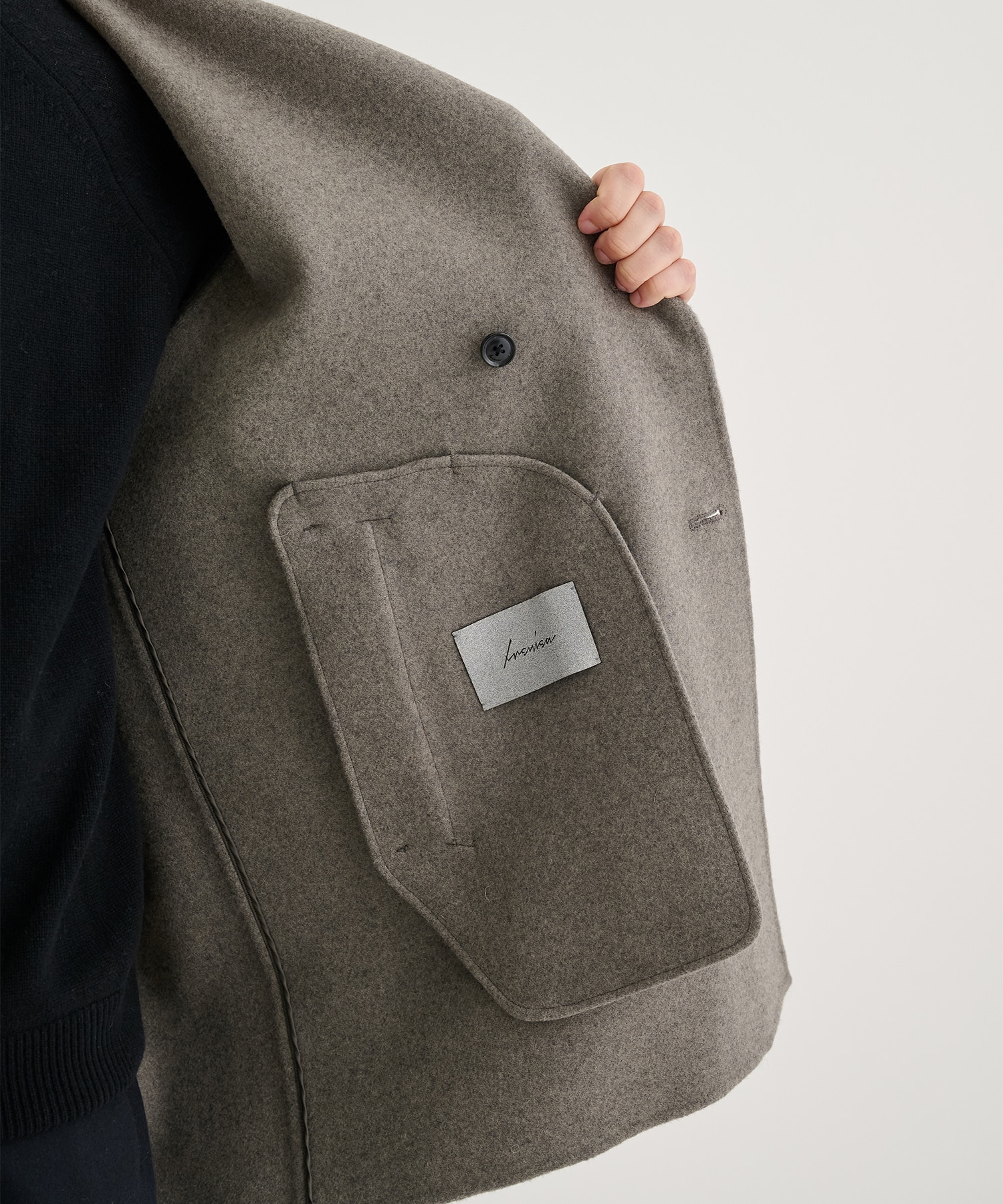 EPAULET STAND COLLAR HALF COAT IRENISA