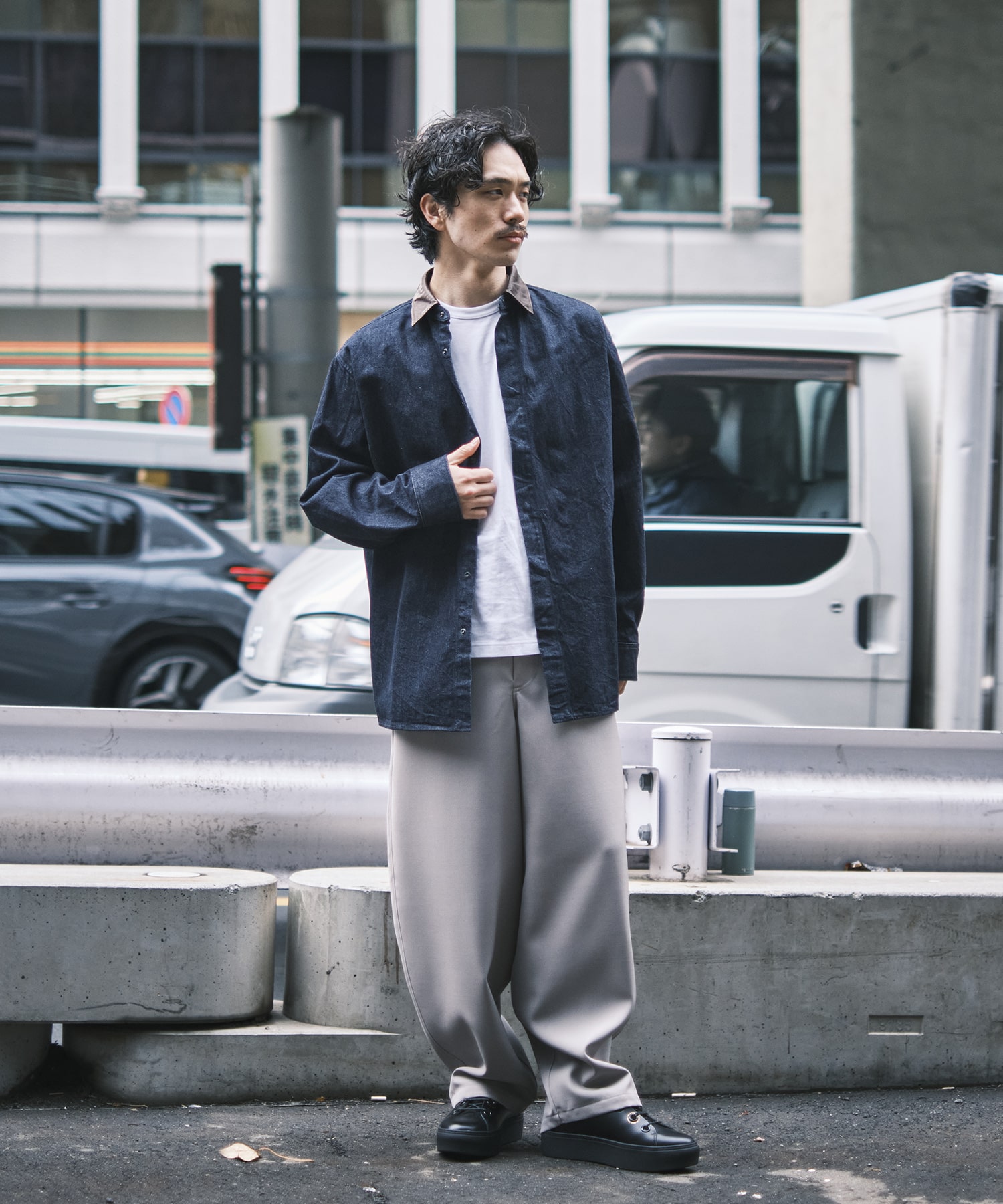 別注襟切替シャツ ONE WASH N.HOOLYWOOD