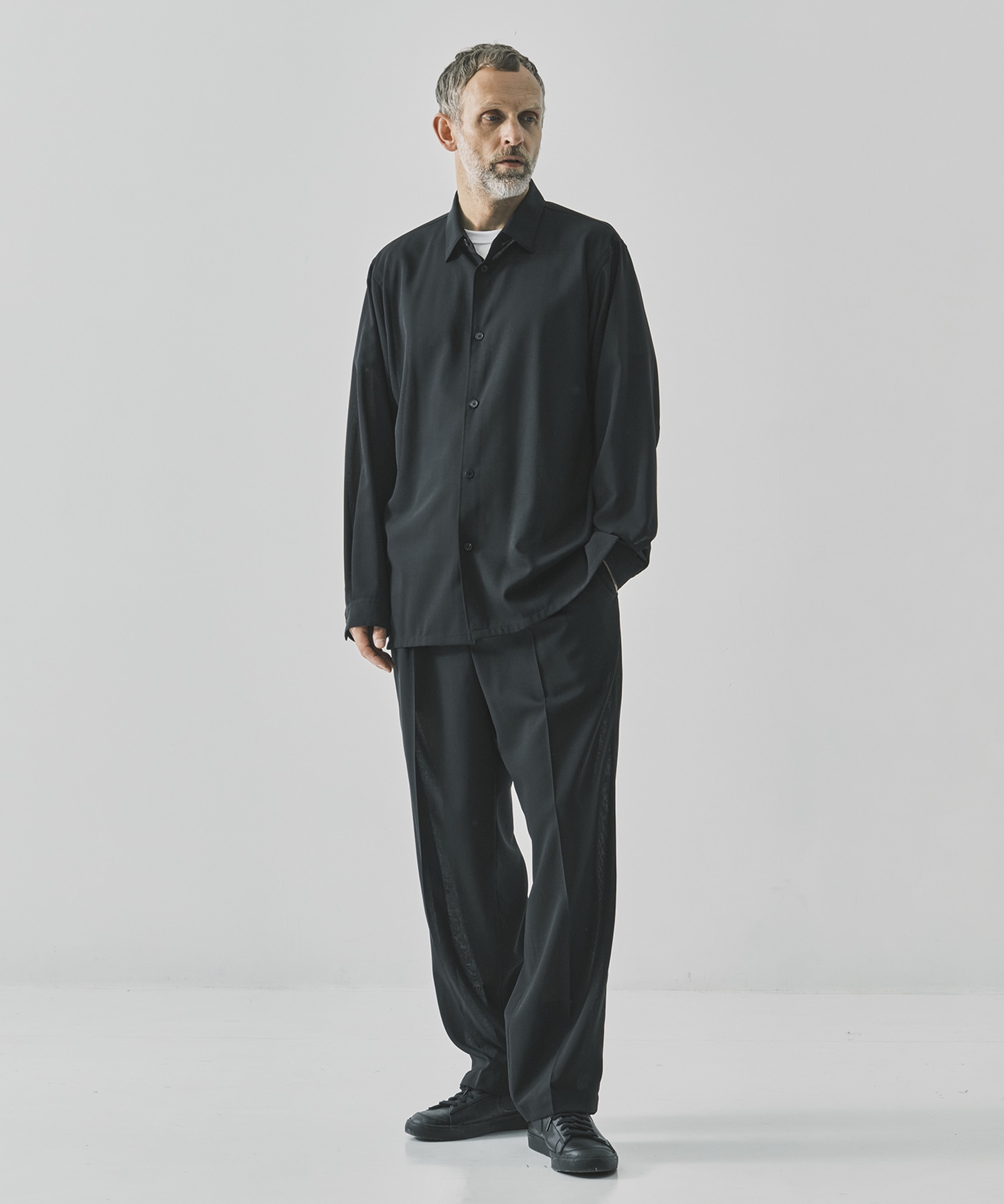 別注TWIST WOOL GAUZE LOOSE FIT SHIRT ATON