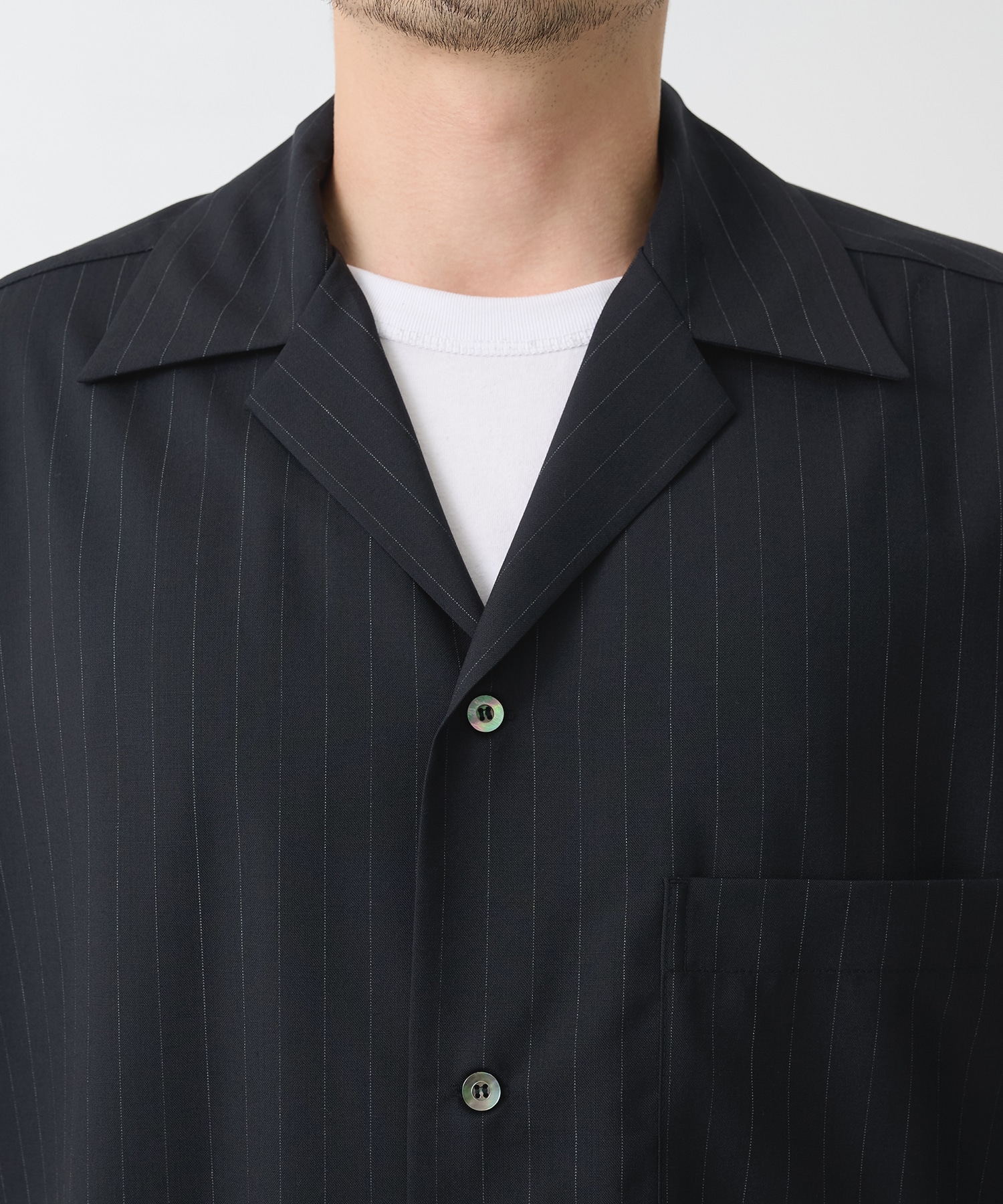 【ウジョーオム】別注Wide Set Open Collar BOX Shirt UJOH HOMME