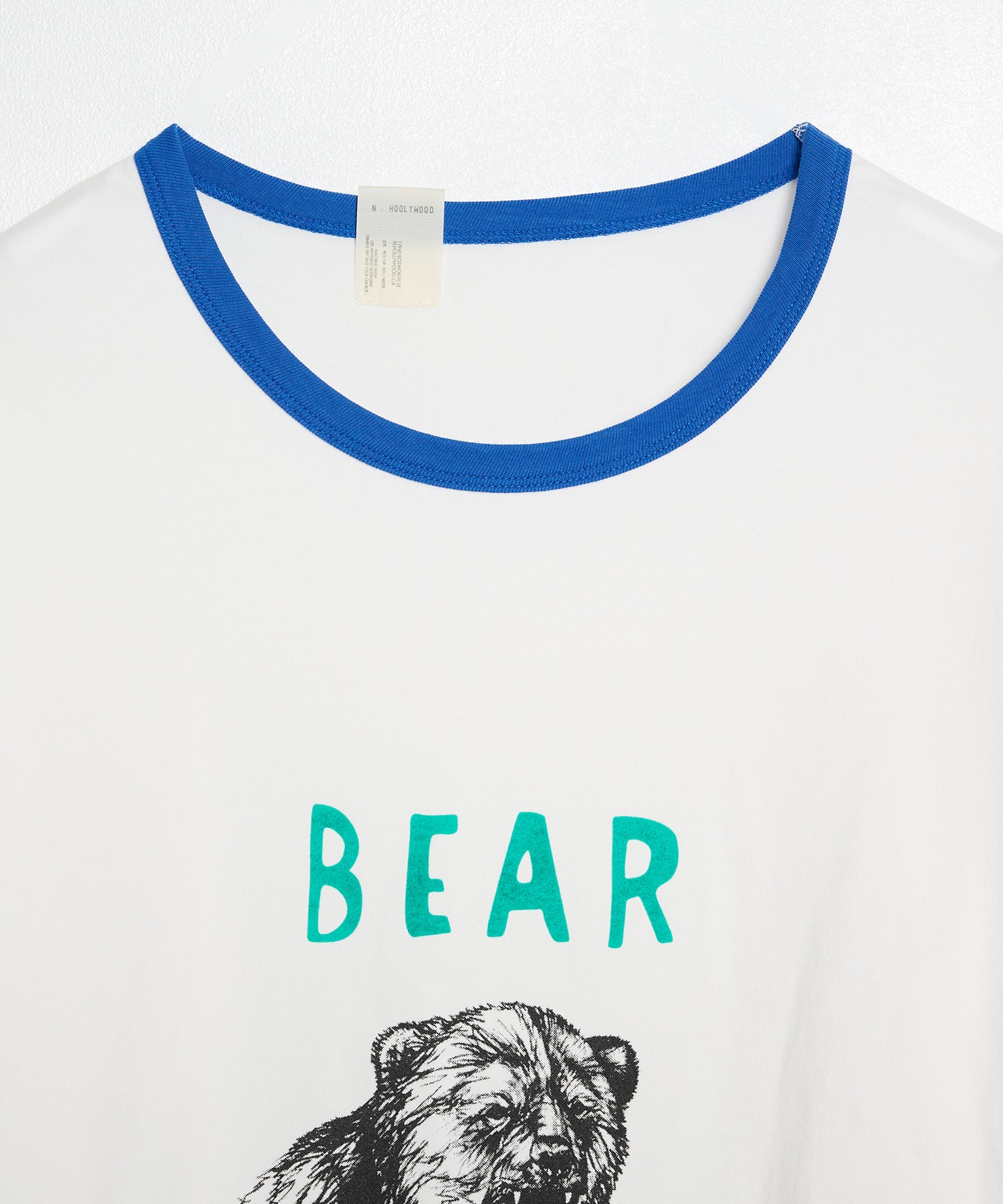 【エヌハリウッド】別注あの頃のBEAR ATTACKS Ringer T-SHIRT N.HOOLYWOOD