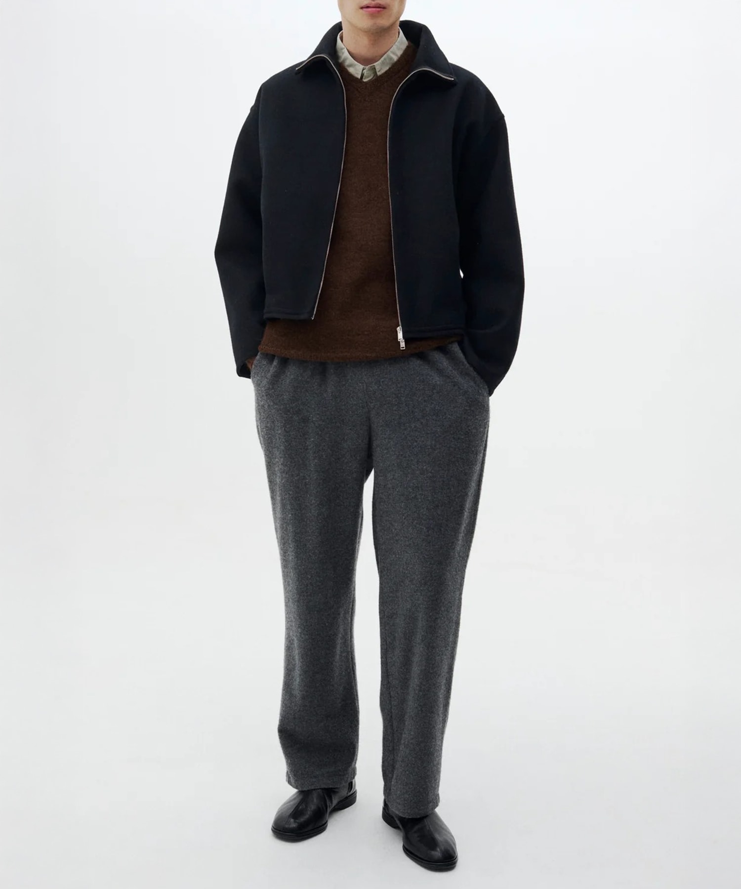 【ヨーク】YK26FW01318B Wool Cashmere Balloon Silhouette Blouson YOKE