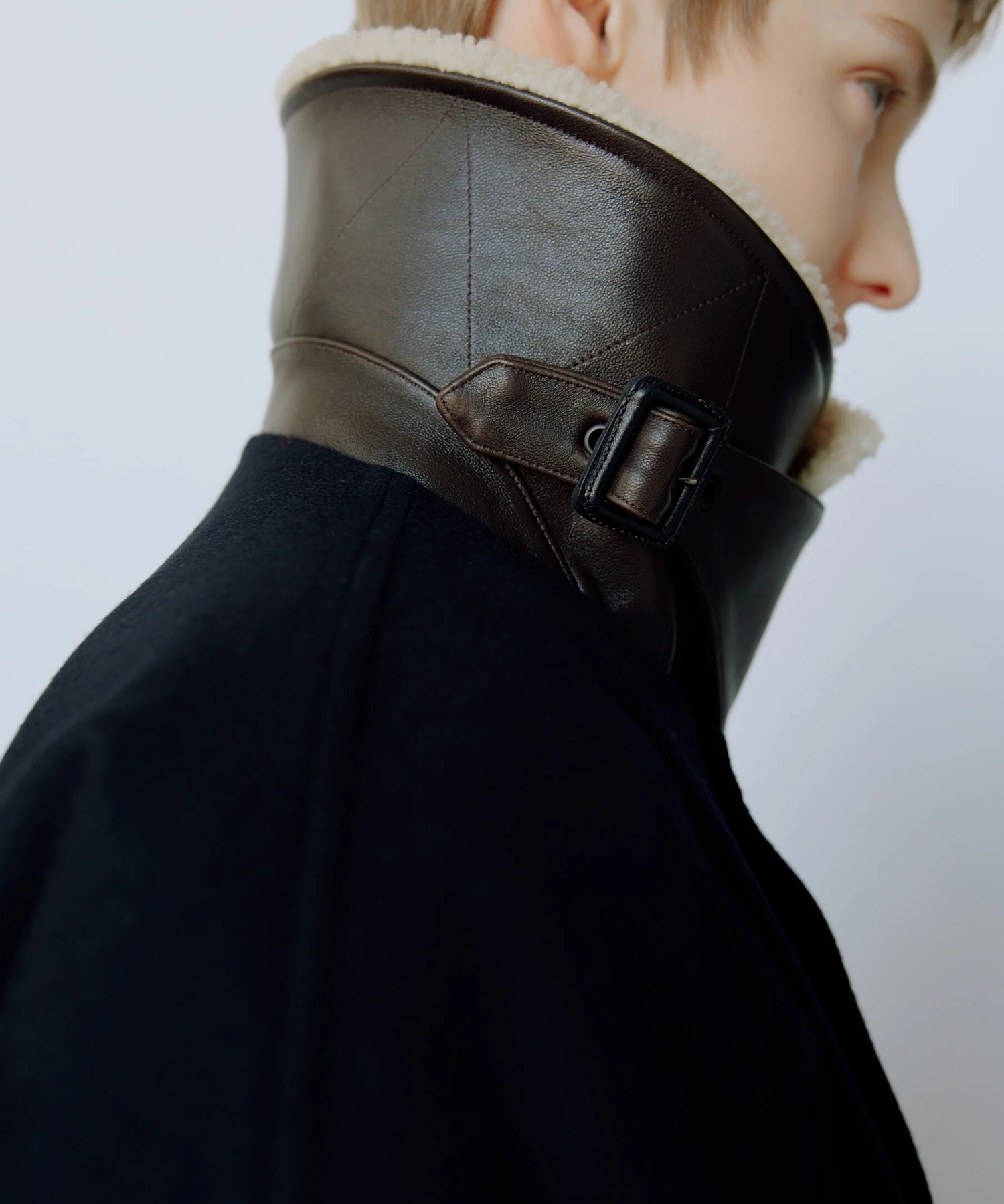 【シュタイン】ST.1546 MOUTON COLLAR WOOL CASHMERE PADDED JACKET ssstein