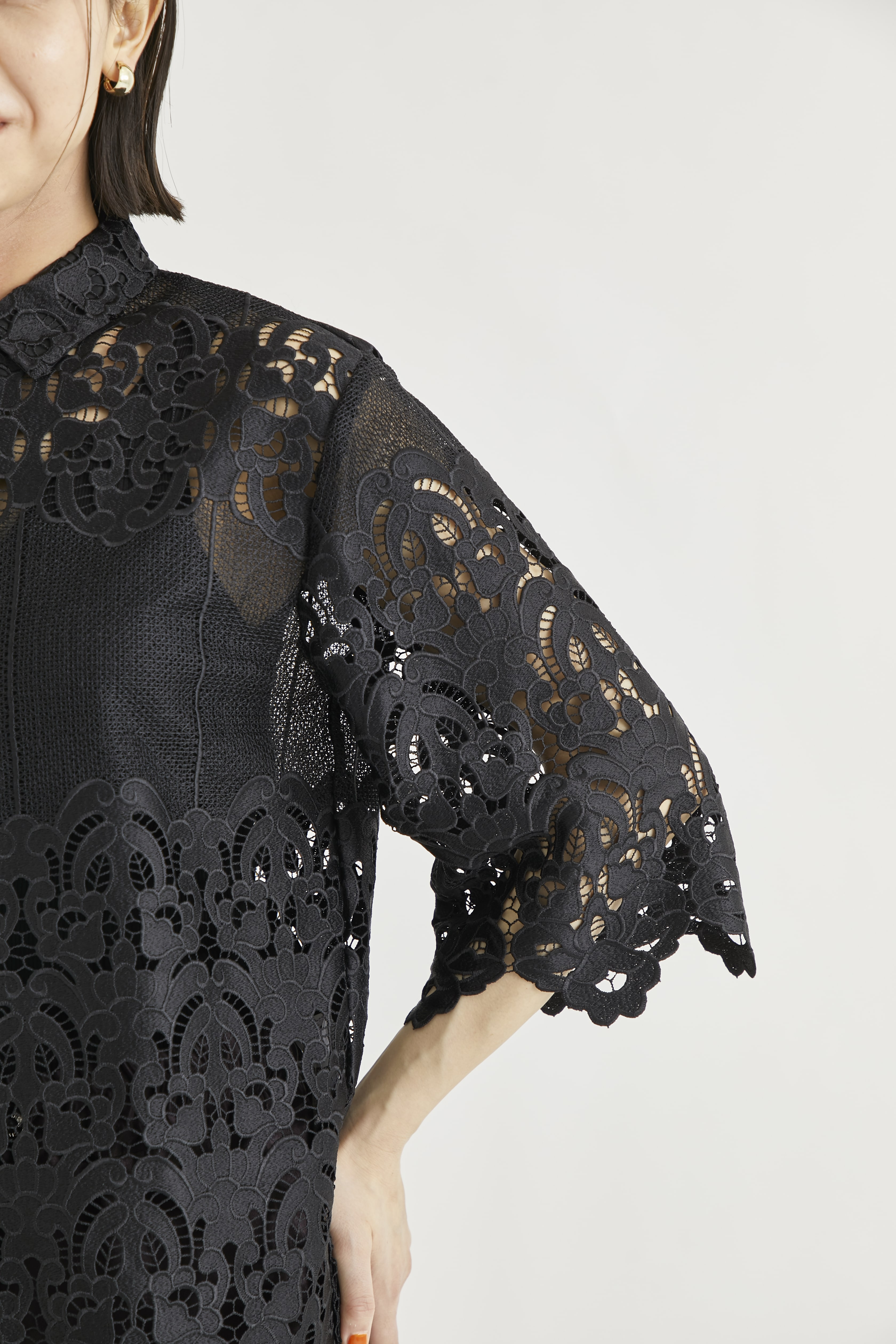 Lace shirt(36 BLACK): TOGA PULLA: WOMEN｜THE TOKYO ONLINE STORE