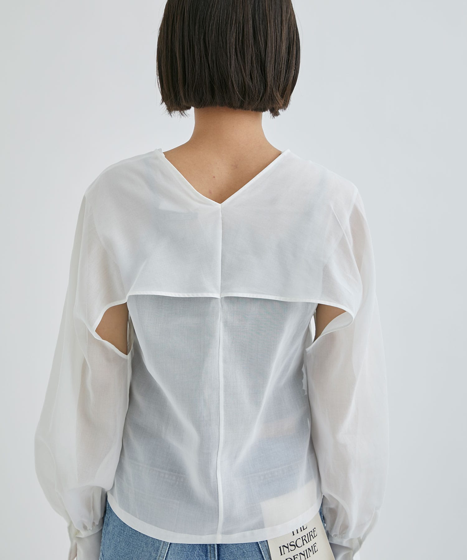 COTTON ORGANDIE V NECK BLOUSE(36 WHITE): CINOH: WOMEN｜THE TOKYO