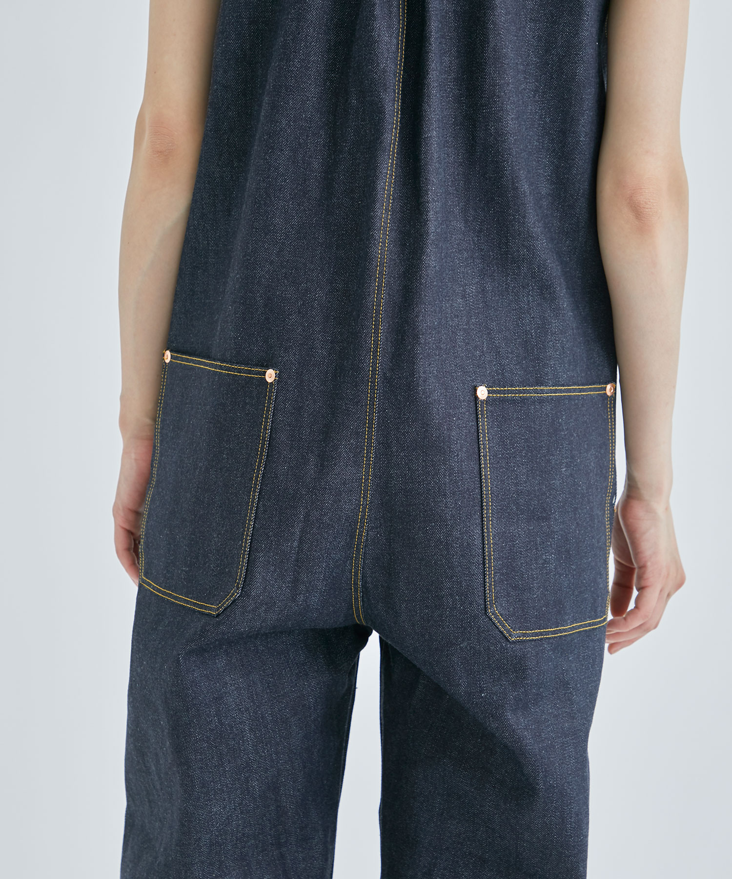 石見銀山 ペレック pelleq sleeveless denim all in one