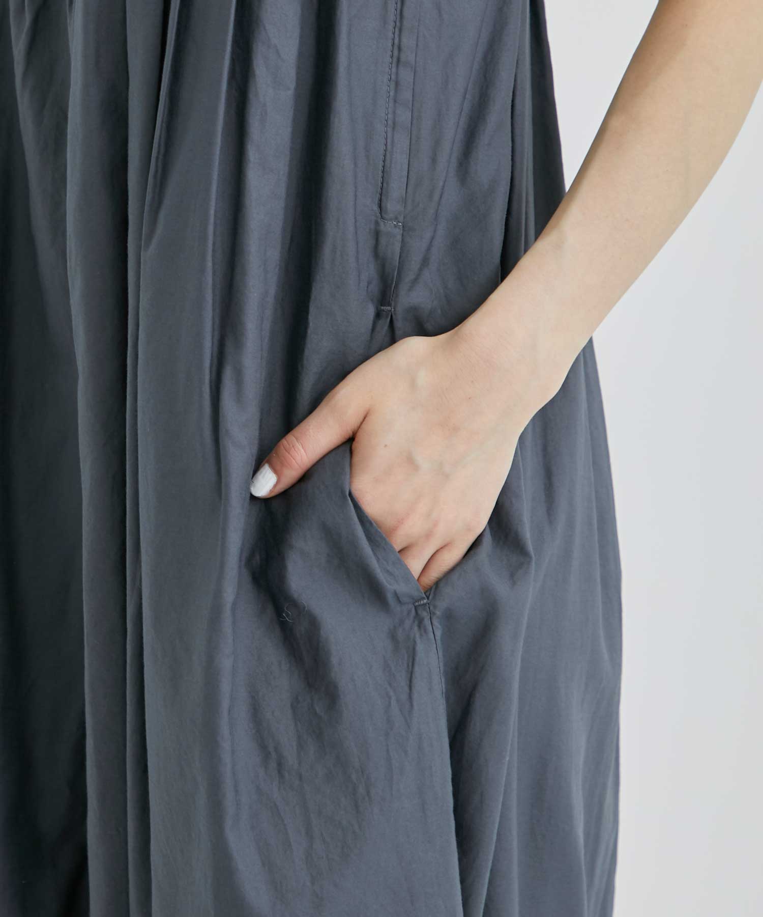 MICRO COTTON SATIN OVERALL(1 GREY): ATON: WOMENS｜THE TOKYO ONLINE 