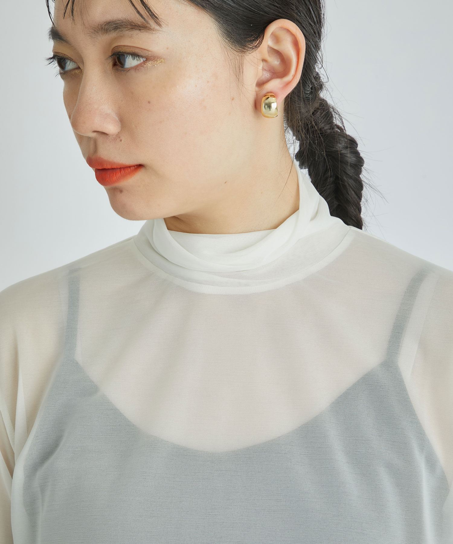 Sheer jersey super high neck(1 WHITE): 08sircus: WOMEN｜THE TOKYO