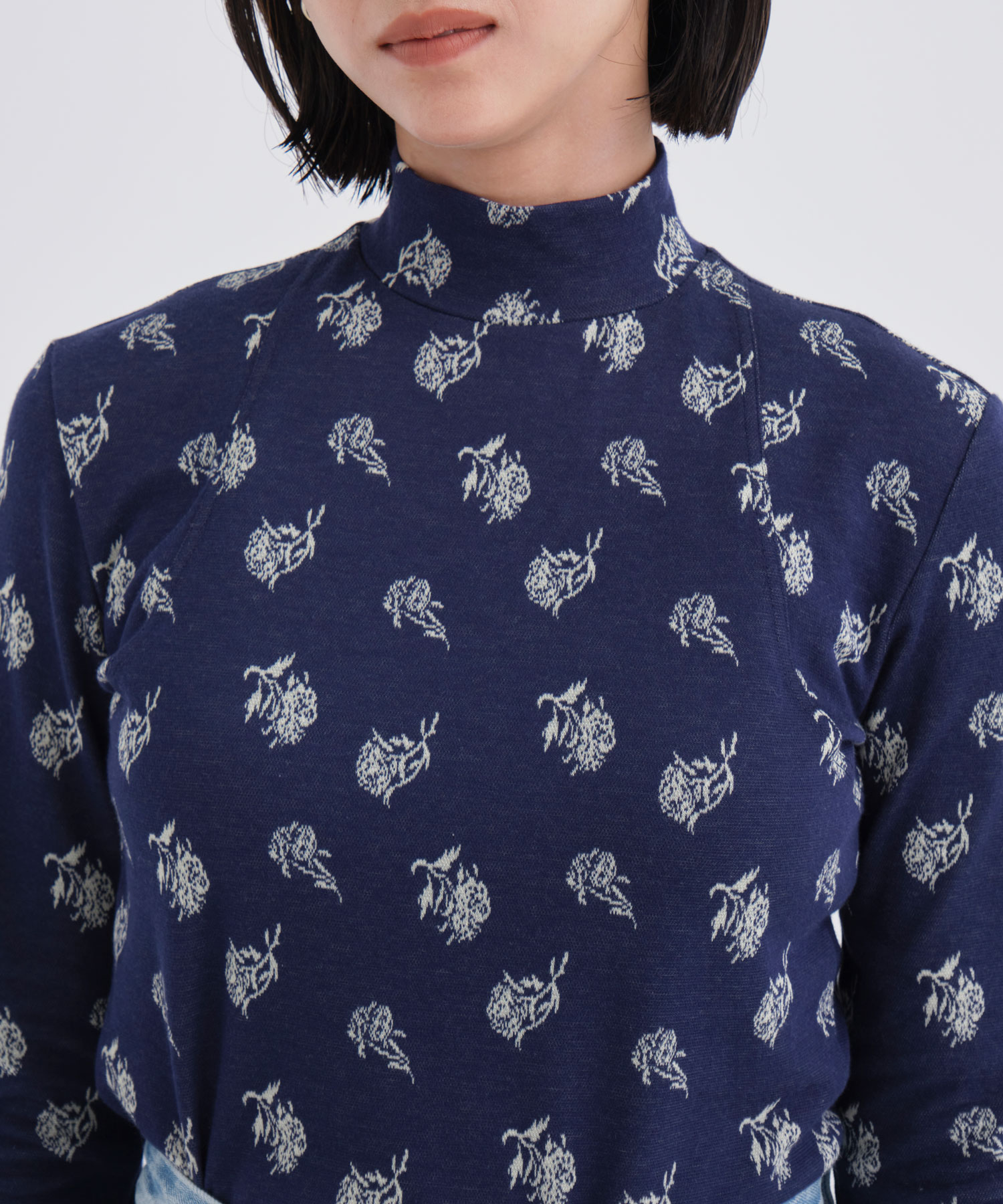 Flower Jersey TOP(36 NAVY): AKANE UTSUNOMIYA: WOMEN｜THE TOKYO