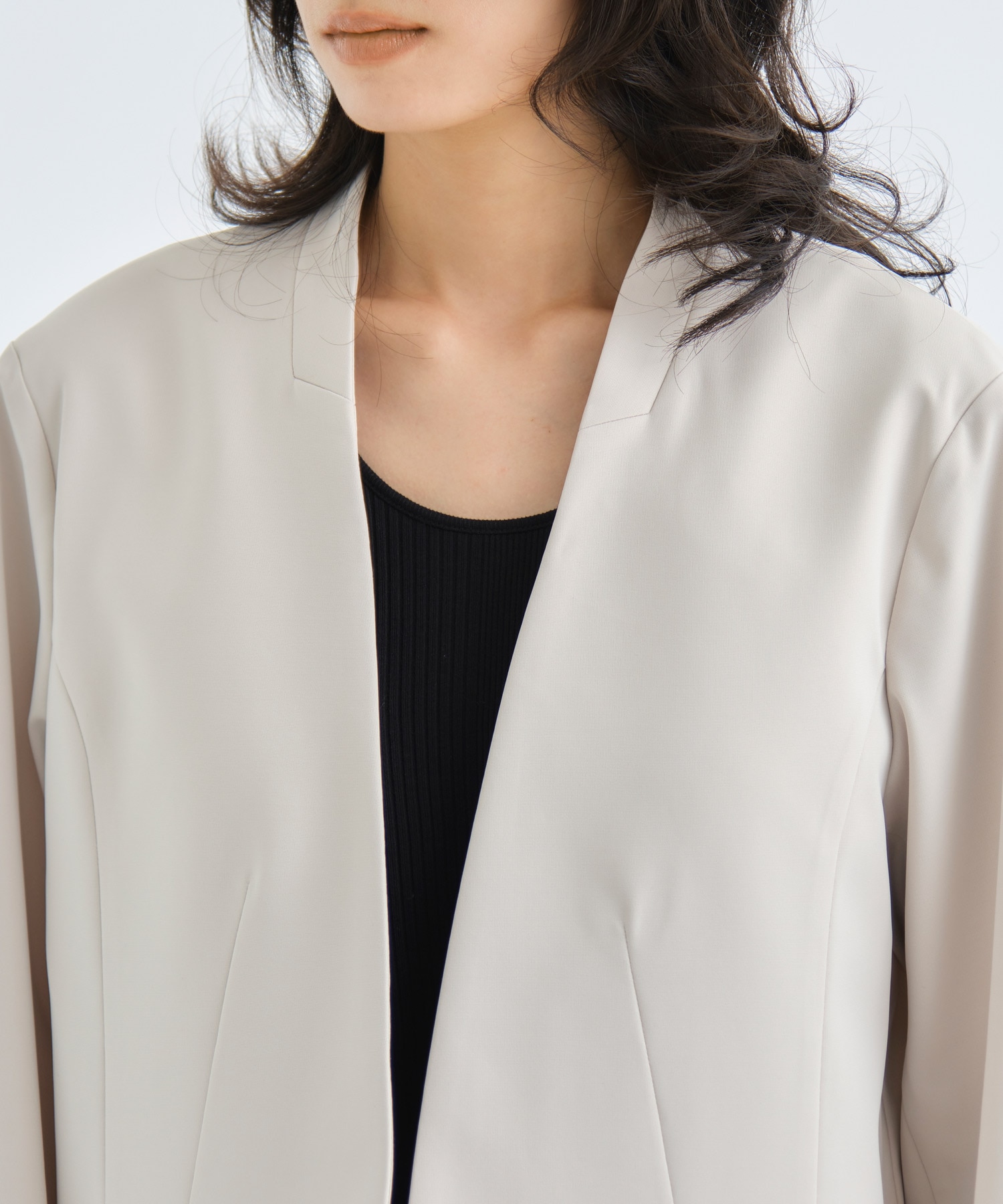 ULTRA LIGHT WASHABLE COLLARLESS JACKET 