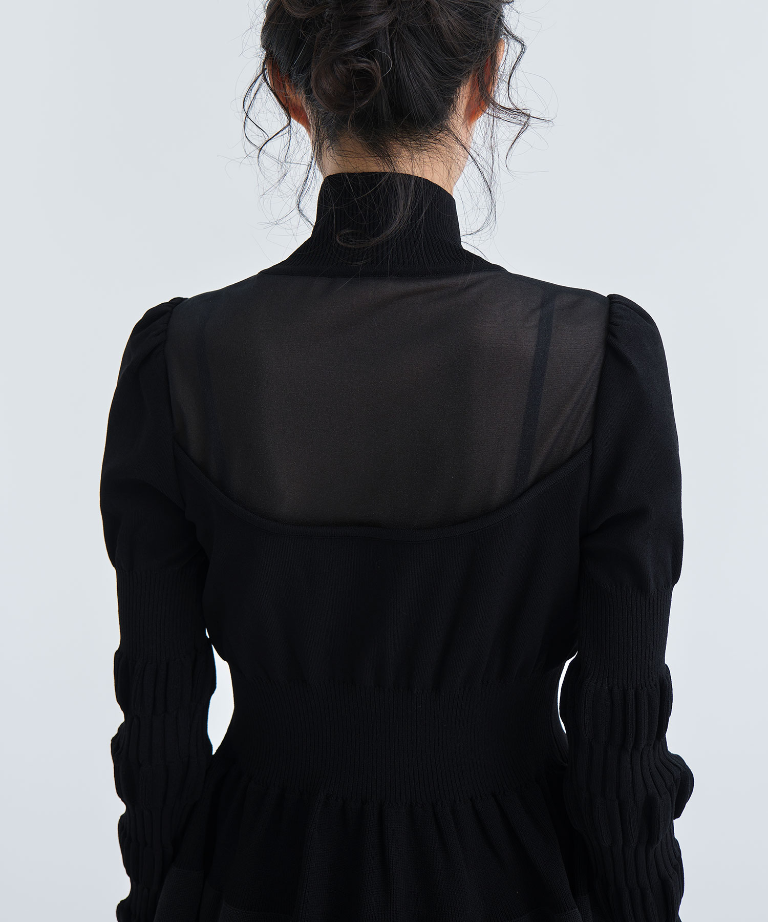 STRIPE KNIT PEPLUM SWEATER(1 BLACK): FETICO: WOMEN｜THE TOKYO