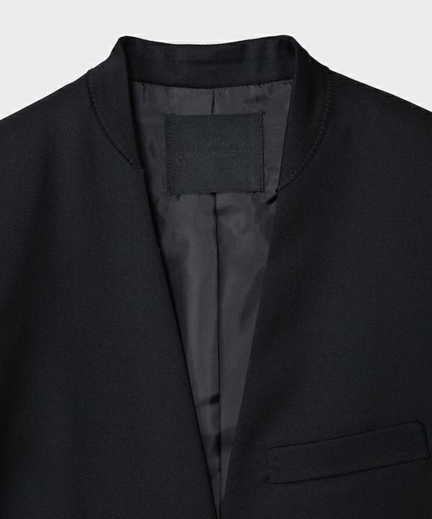 BLACK FORMAL NO COLLAR JACKET 