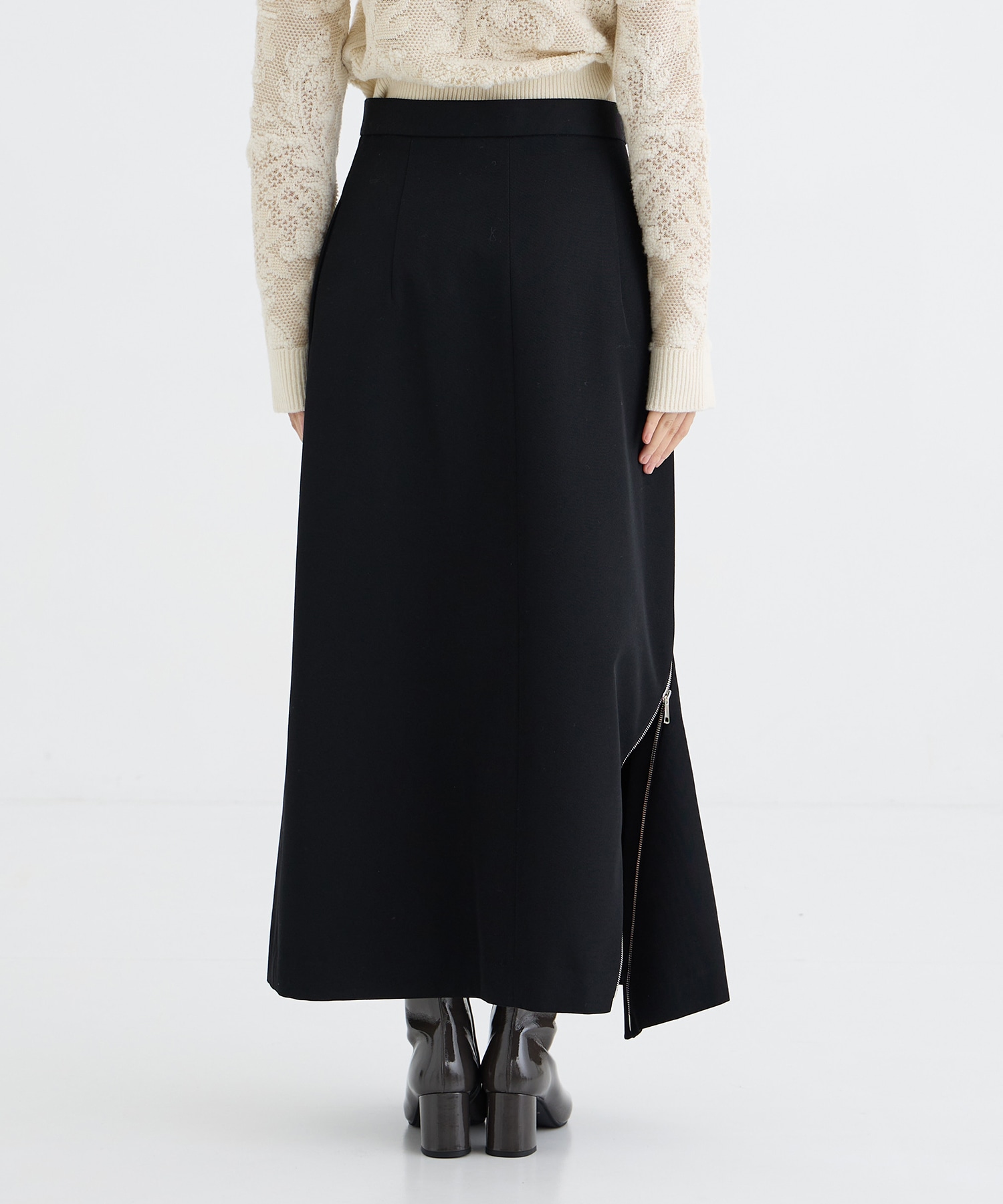 ZIP-DETAIL LONG SKIRT PHOTOCOPIEU