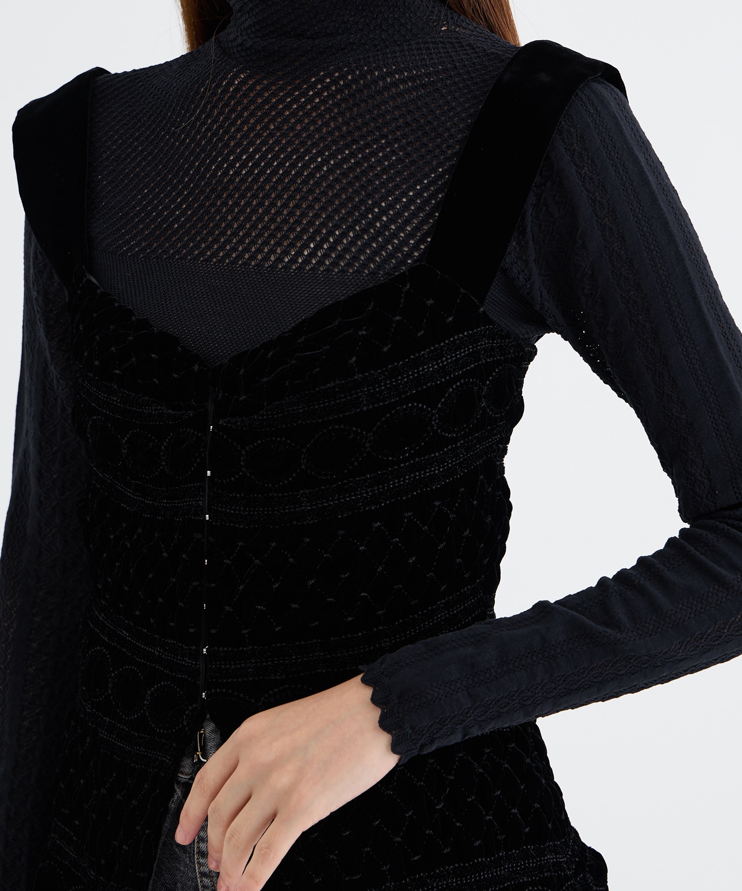 VELVET EMBROIDERED TOP FETICO