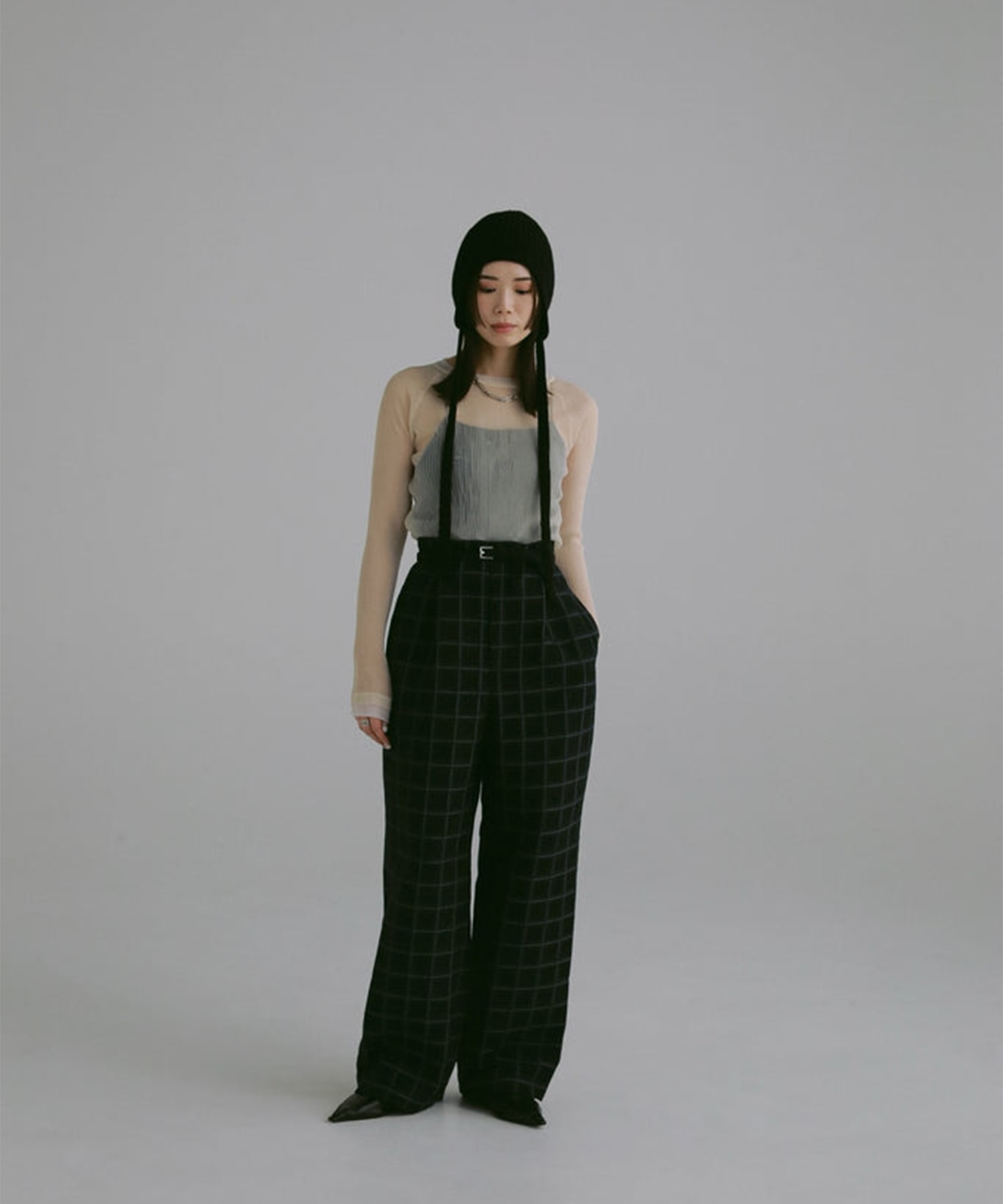 velvet jacquard check pants Louren