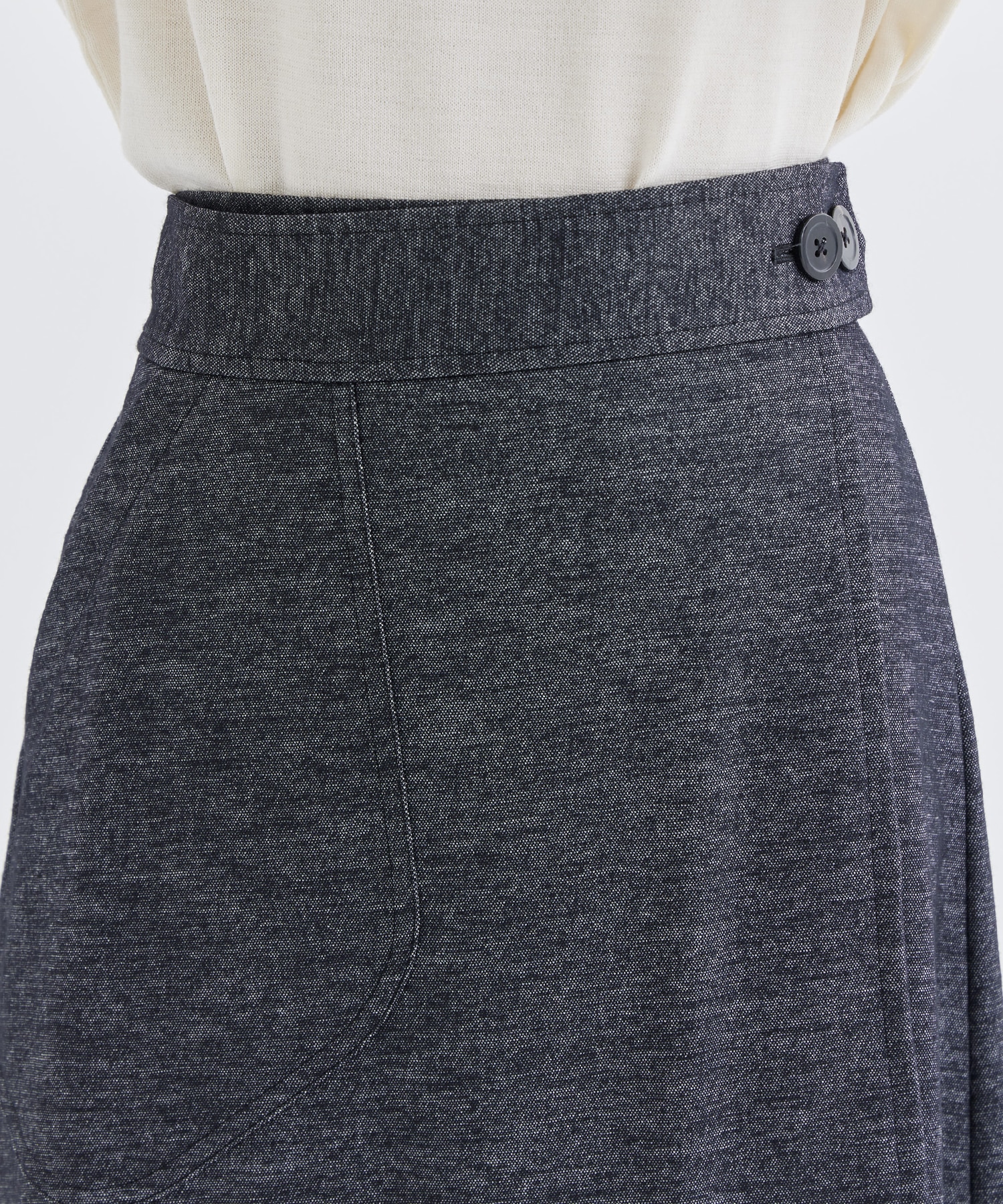 WASHABLE TWEEDY JERSEY WRAP SKIRT THE TOKYO