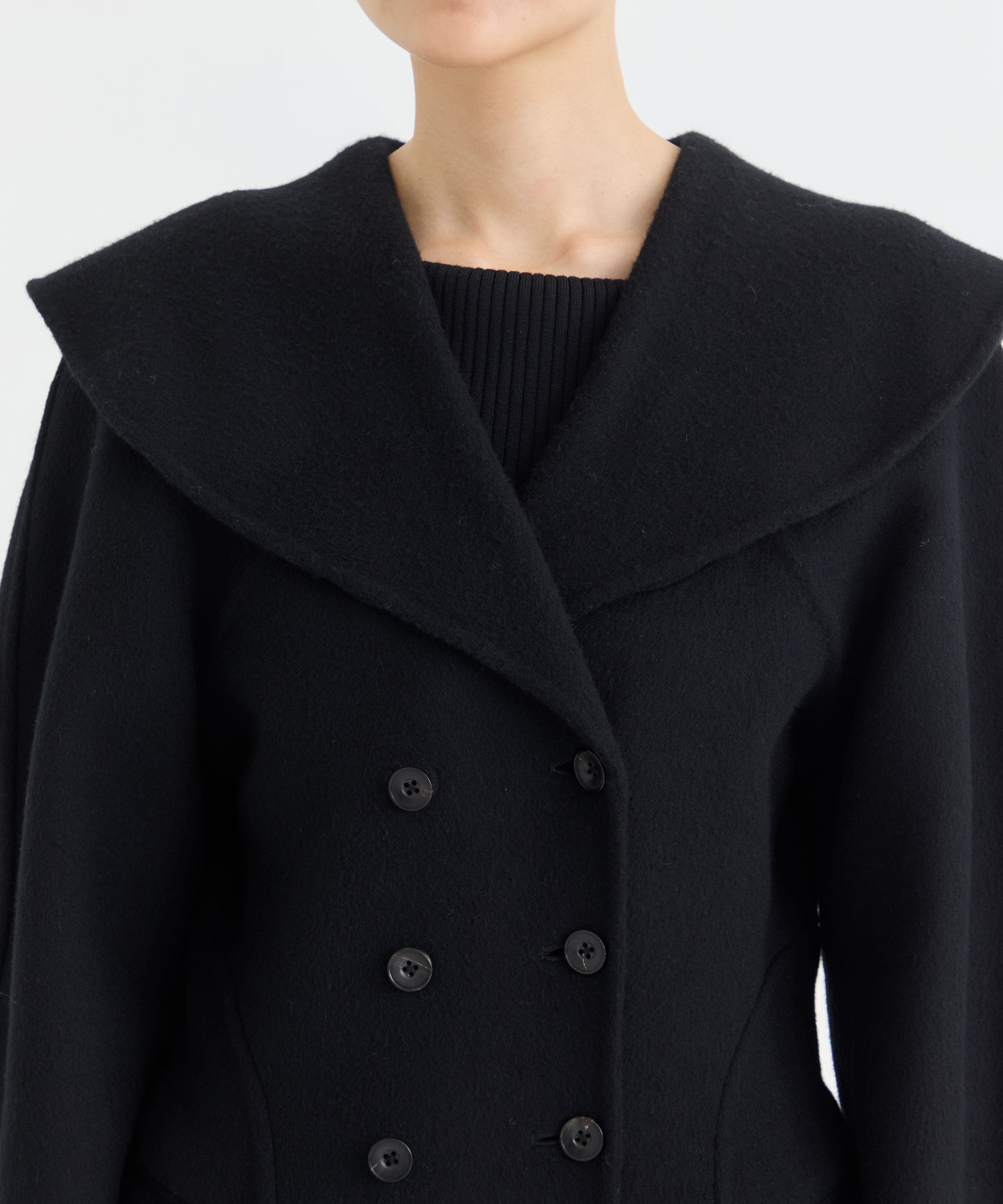 SAILOR COLLAR WOOL COAT FETICO