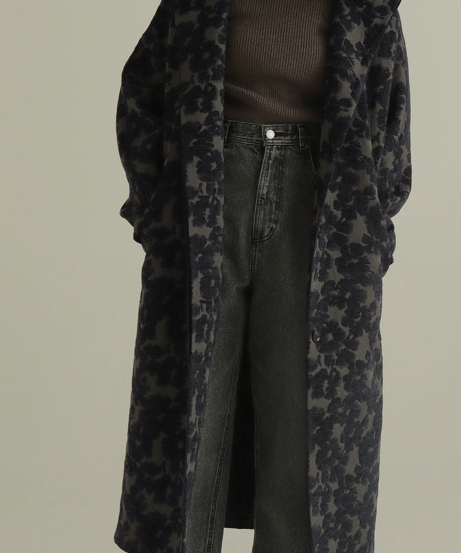 flower mole jacquard coat Louren