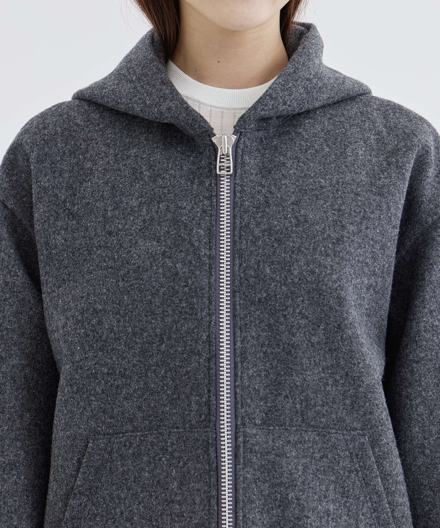 OVERSIZED HOODIE MELTON MADISONBLUE